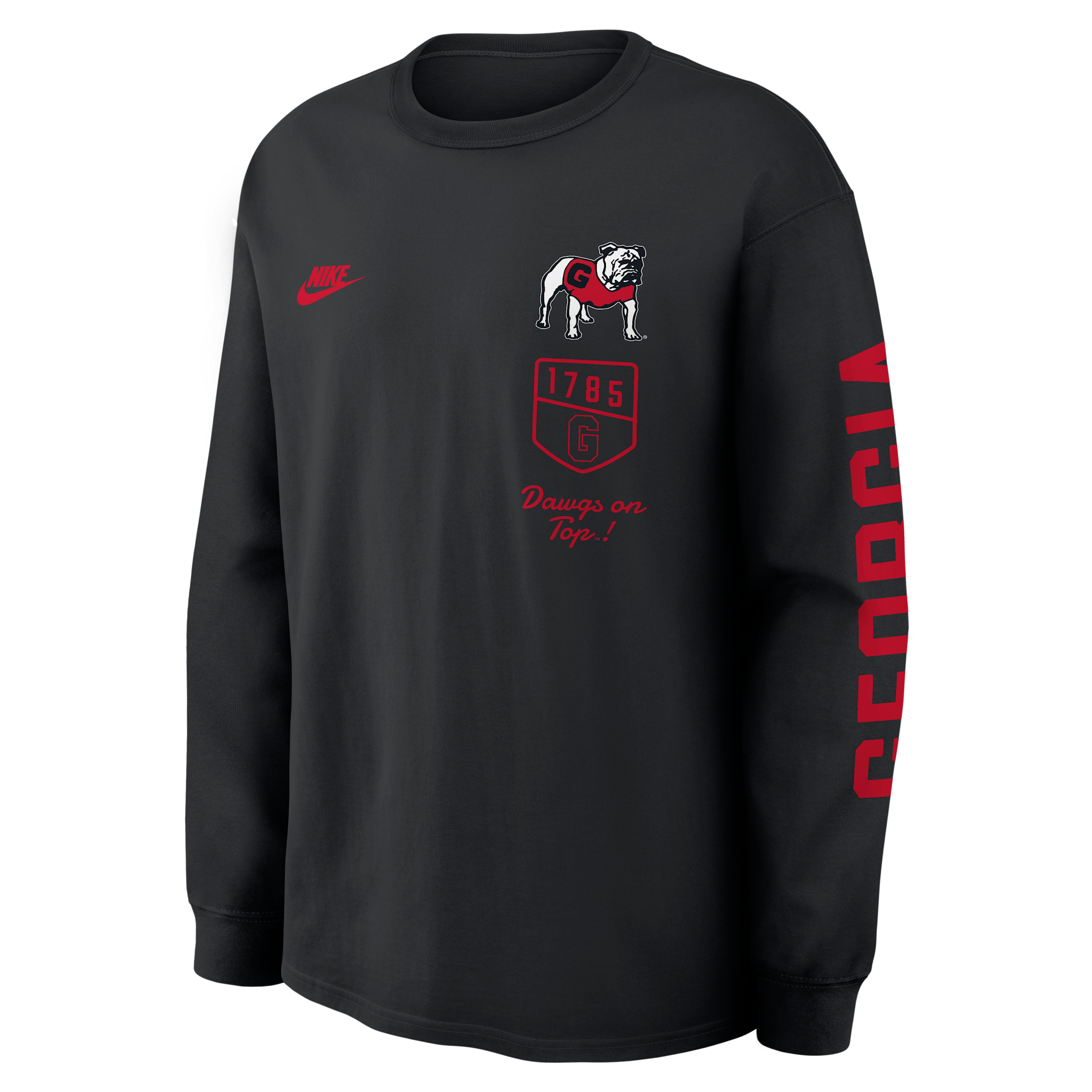 Nike Men's Black Georgia Bulldogs Max 90 Legacy Multi Graphic Long-Sleeve T-Shirt - Black