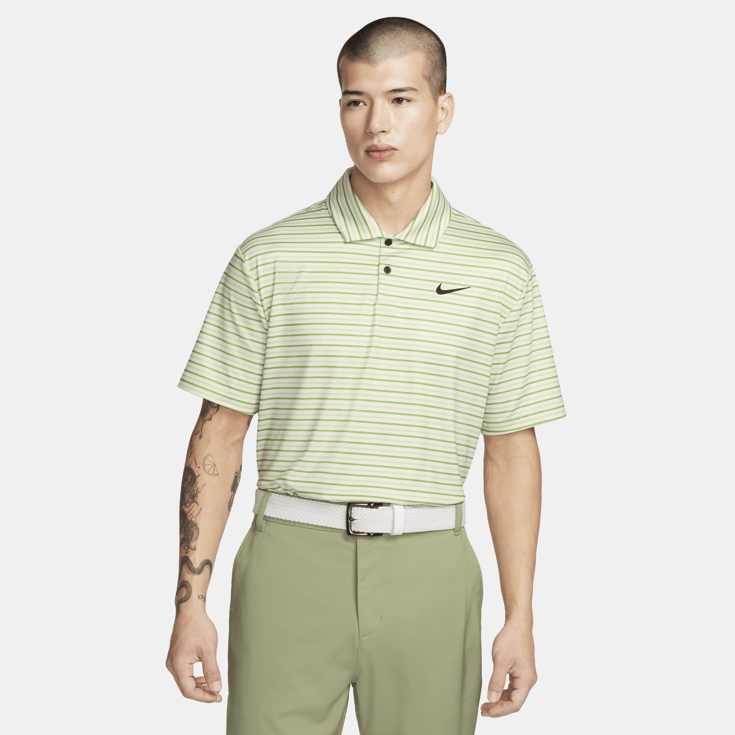 Nike Men's Tour Dri-fit Striped Golf Polo In Green