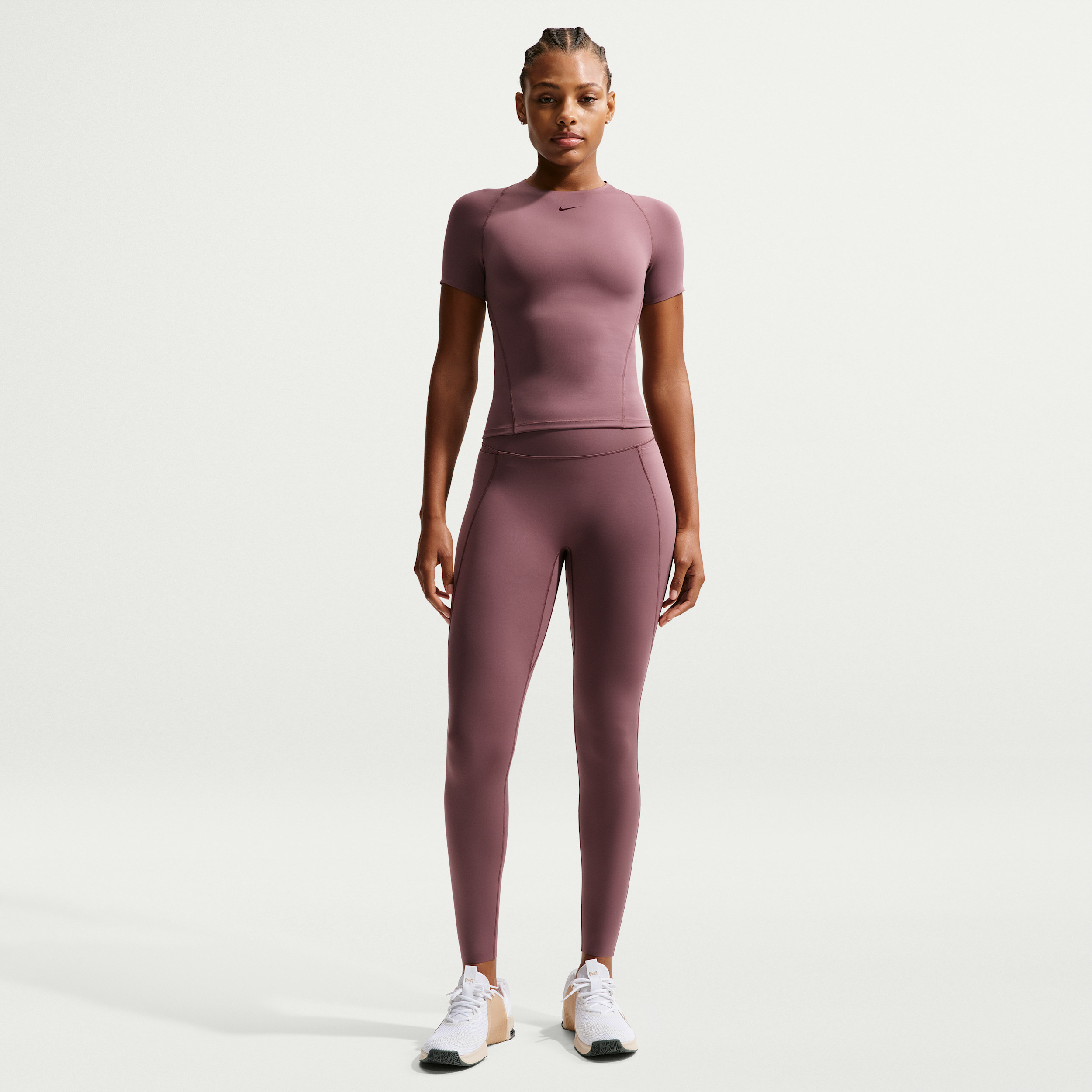 Nike Women's Universa High-Waisted Full-Length Leggings with No Front Seam in Purple | HQ6810-502
