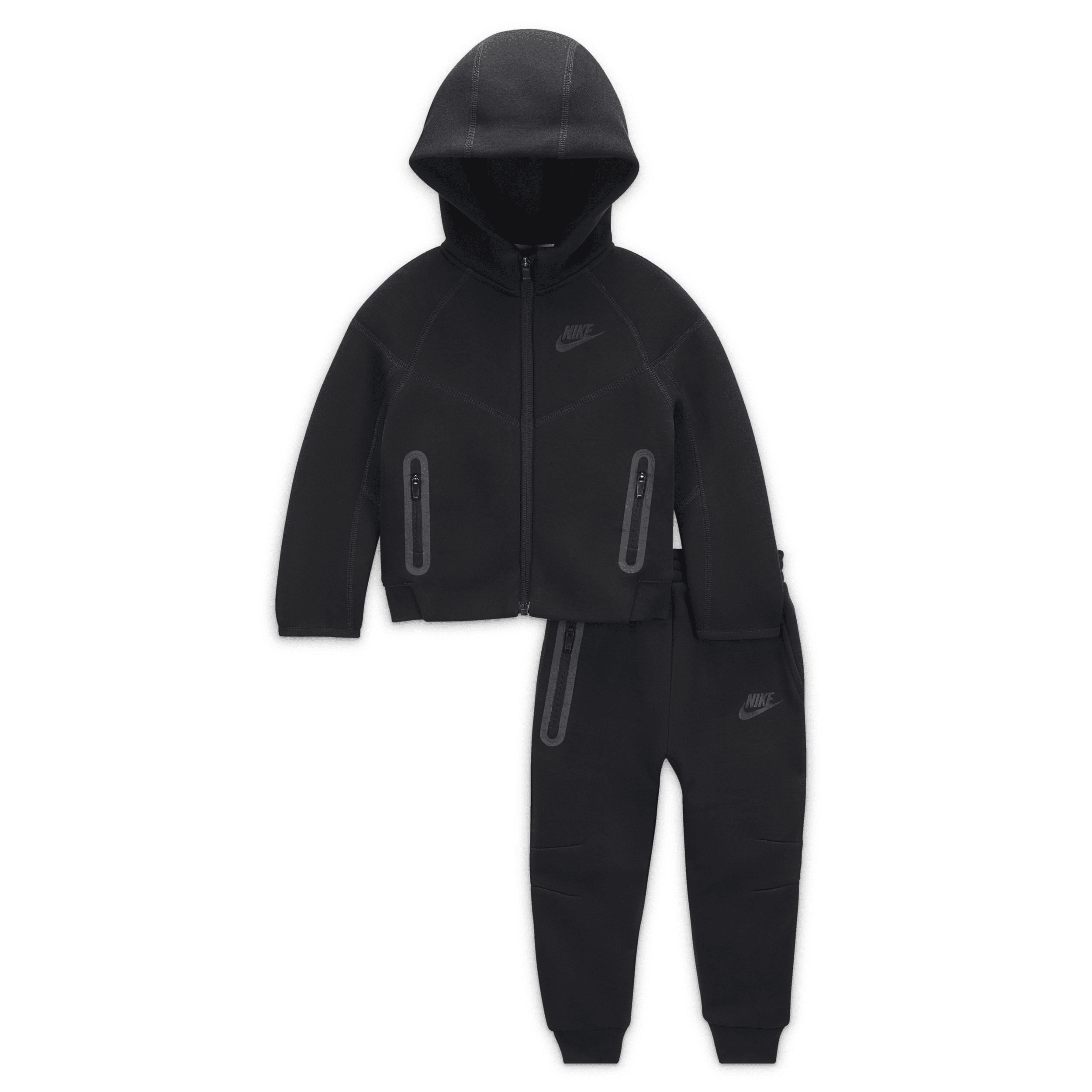 Nike Sportswear Tech Fleece Full-zip Set Baby 2-piece Hoodie Set In Black