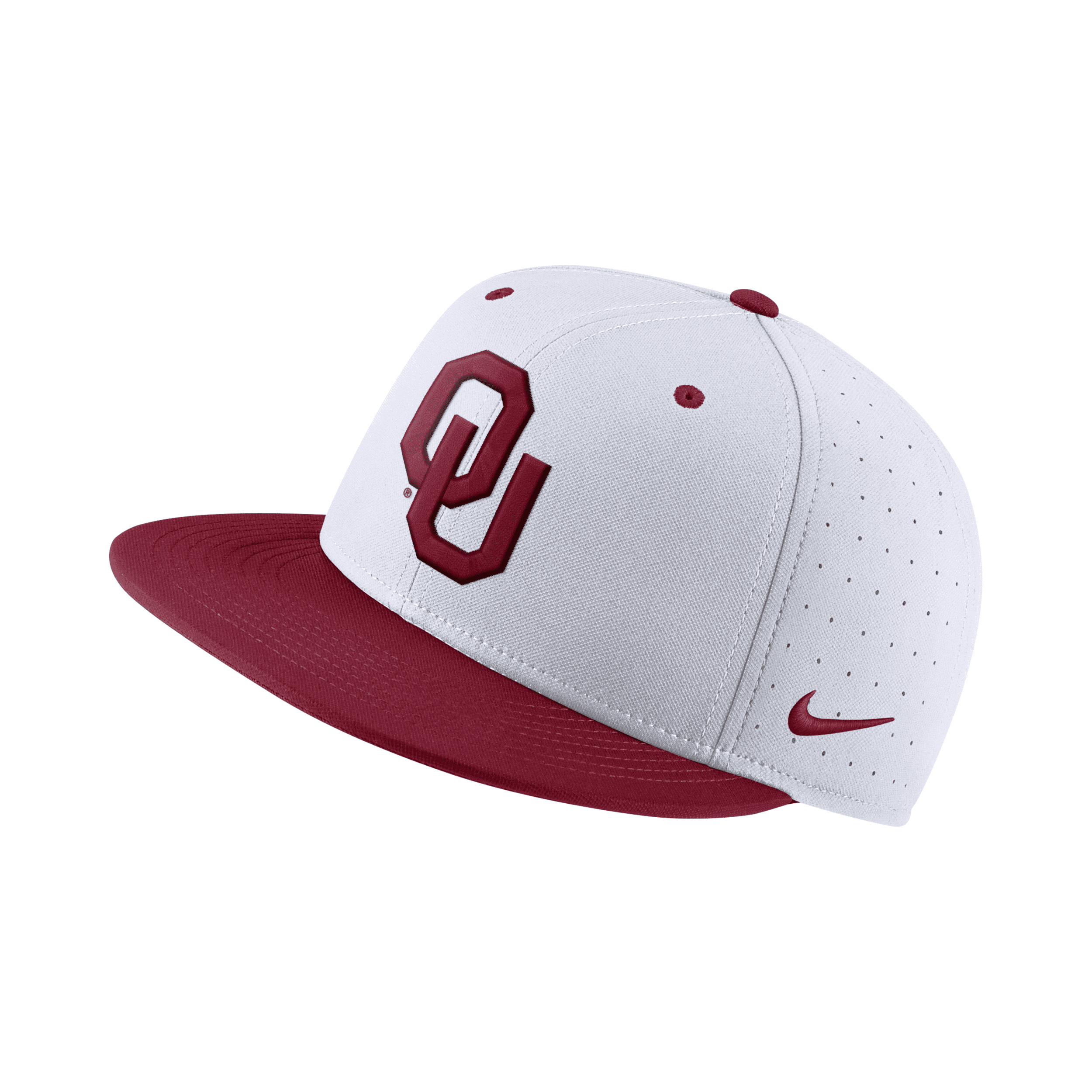 Nike Oklahoma  Unisex College Fitted Baseball Hat In White