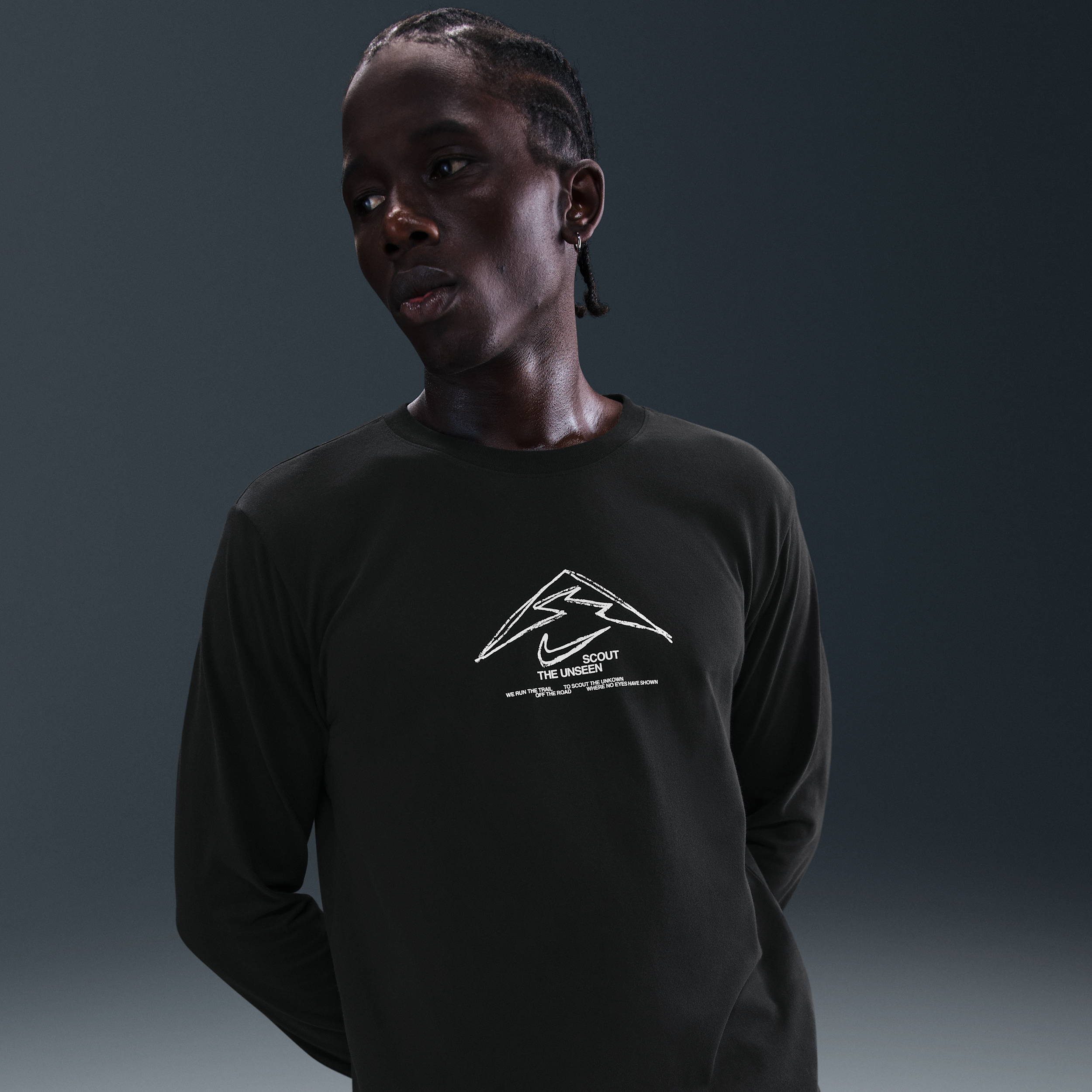 Nike Men's Trail Dri-fit Long-sleeve Running T-shirt In Black