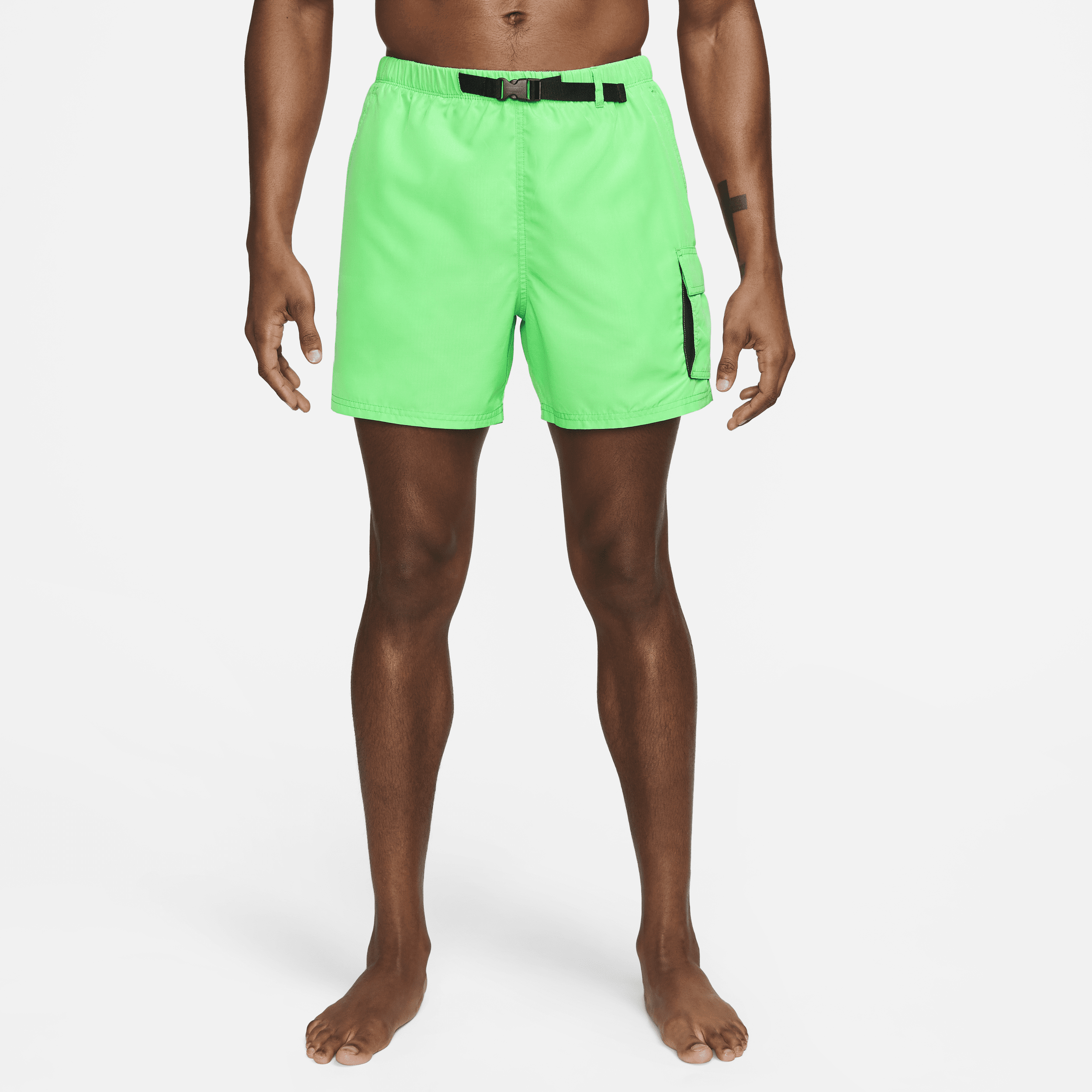 Nike Men's 5" Belted Packable Swim Trunks In Green