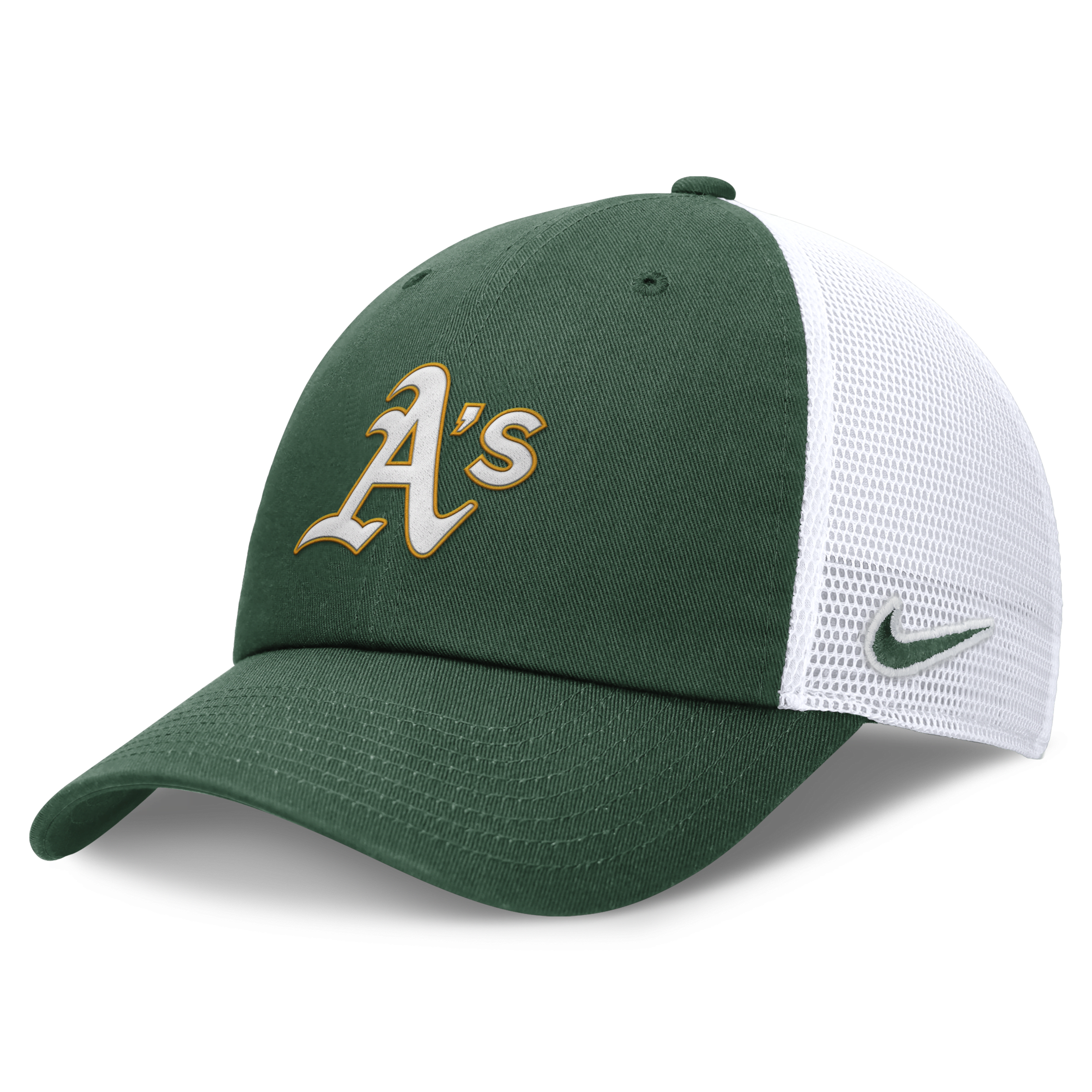 Shop Nike Oakland Athletics Evergreen Club  Men's Mlb Trucker Adjustable Hat In Green