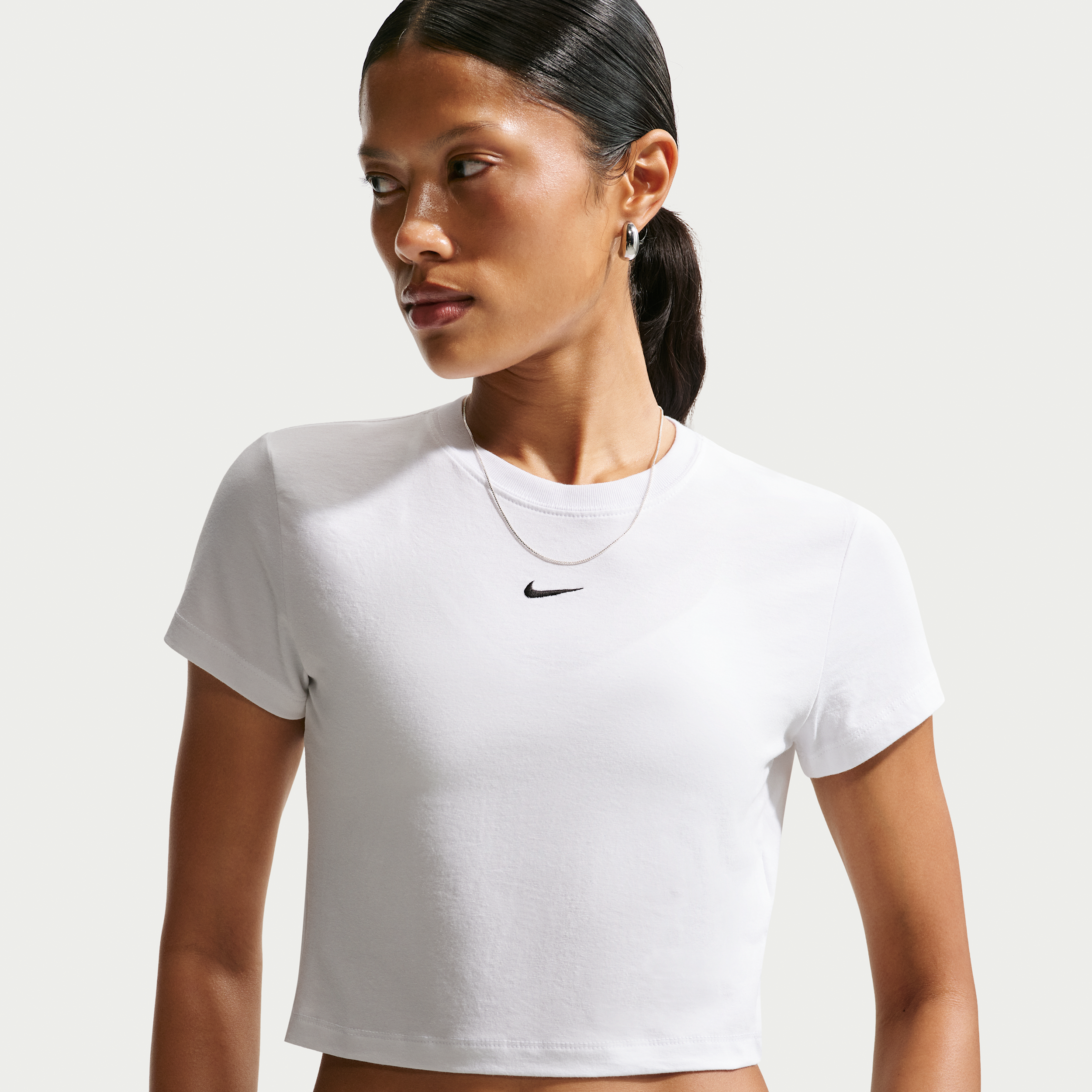 Women's Nike Sportswear Chill Knit Cropped T-Shirt in White | HF9538-101