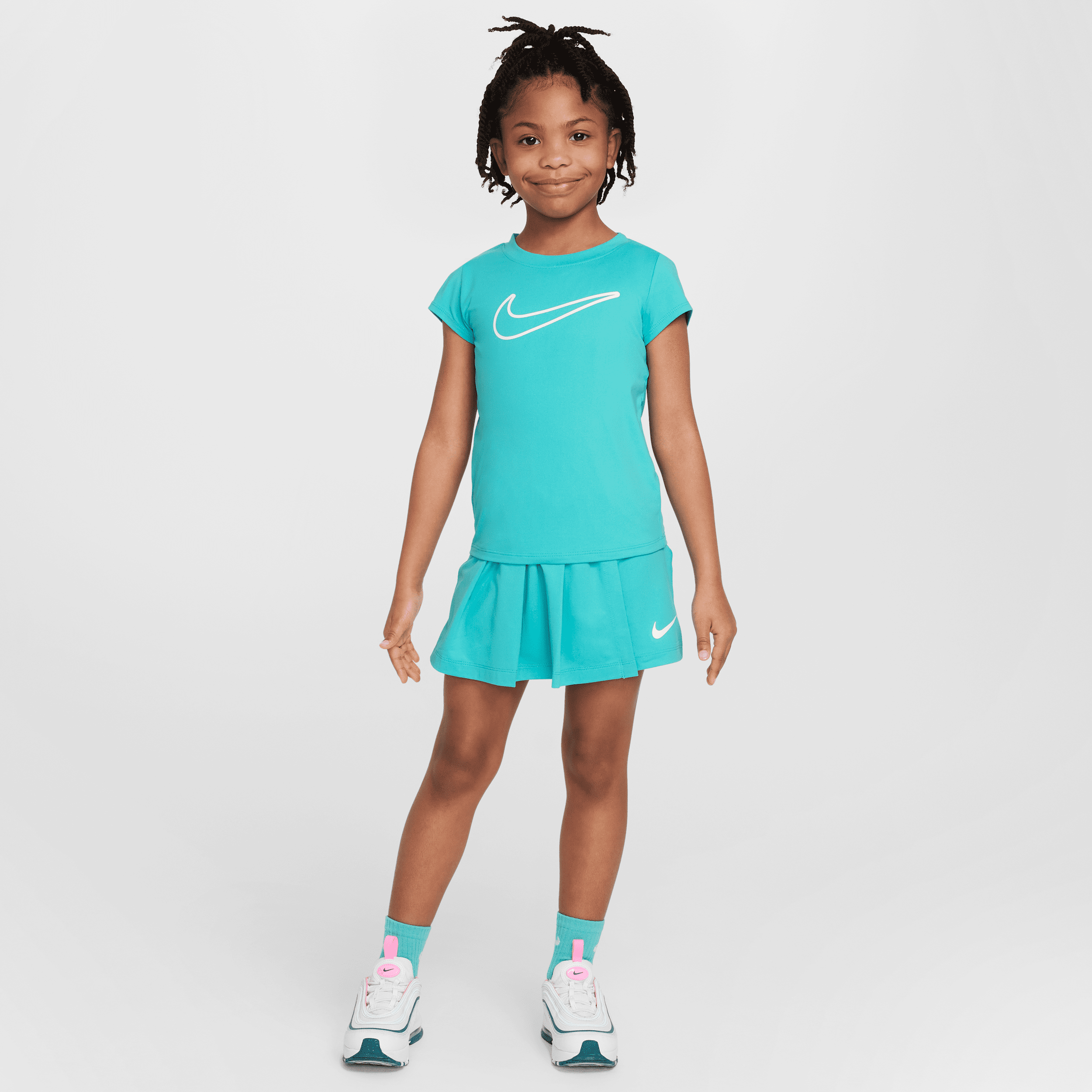 Nike Dri-fit All Day Play Little Kids' 2-piece Skort Set In Green