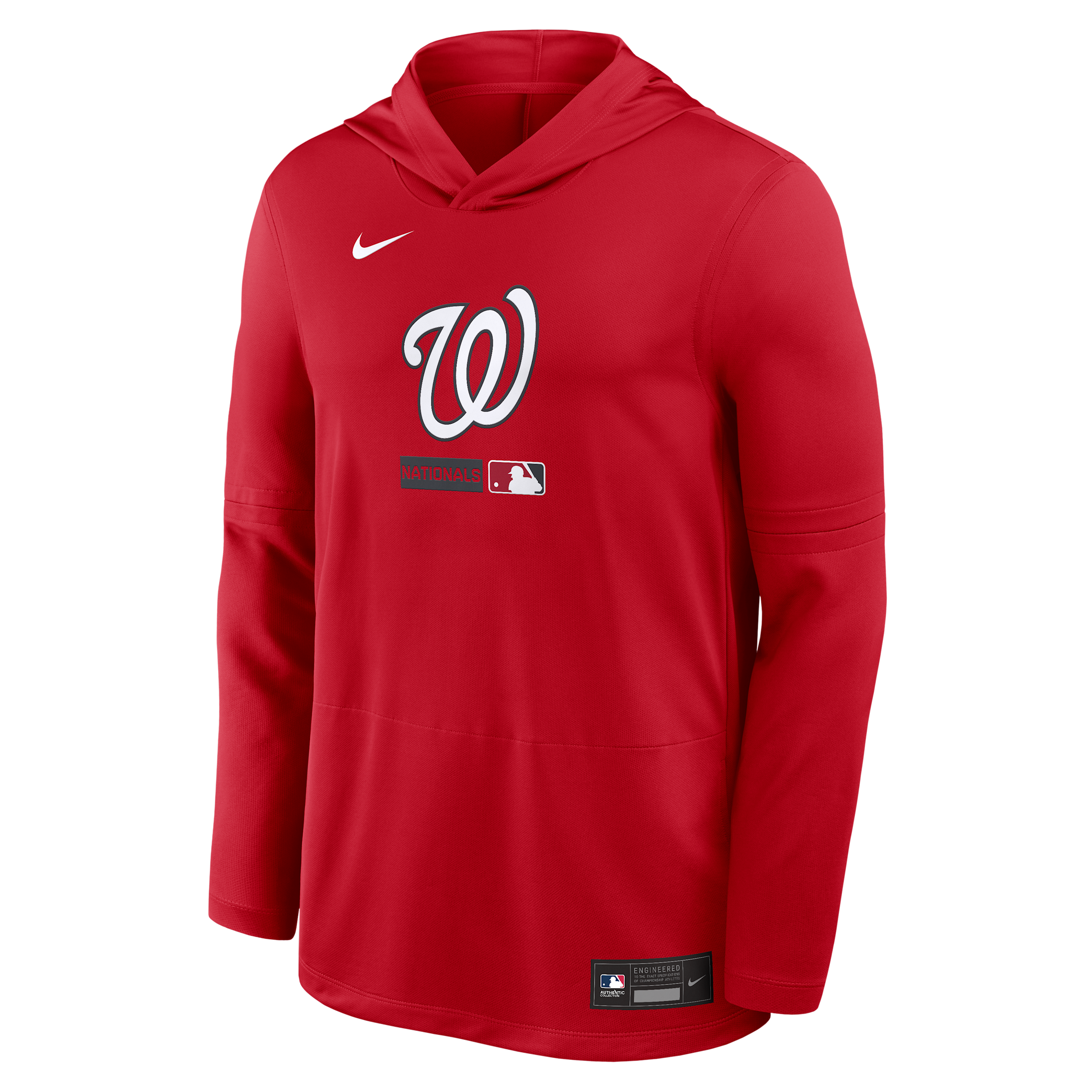 Washington Nationals Authentic Collection Nike Men's Dri-FIT MLB Long-Sleeve Hooded Top in Red | 03B962QWTL-S9Q