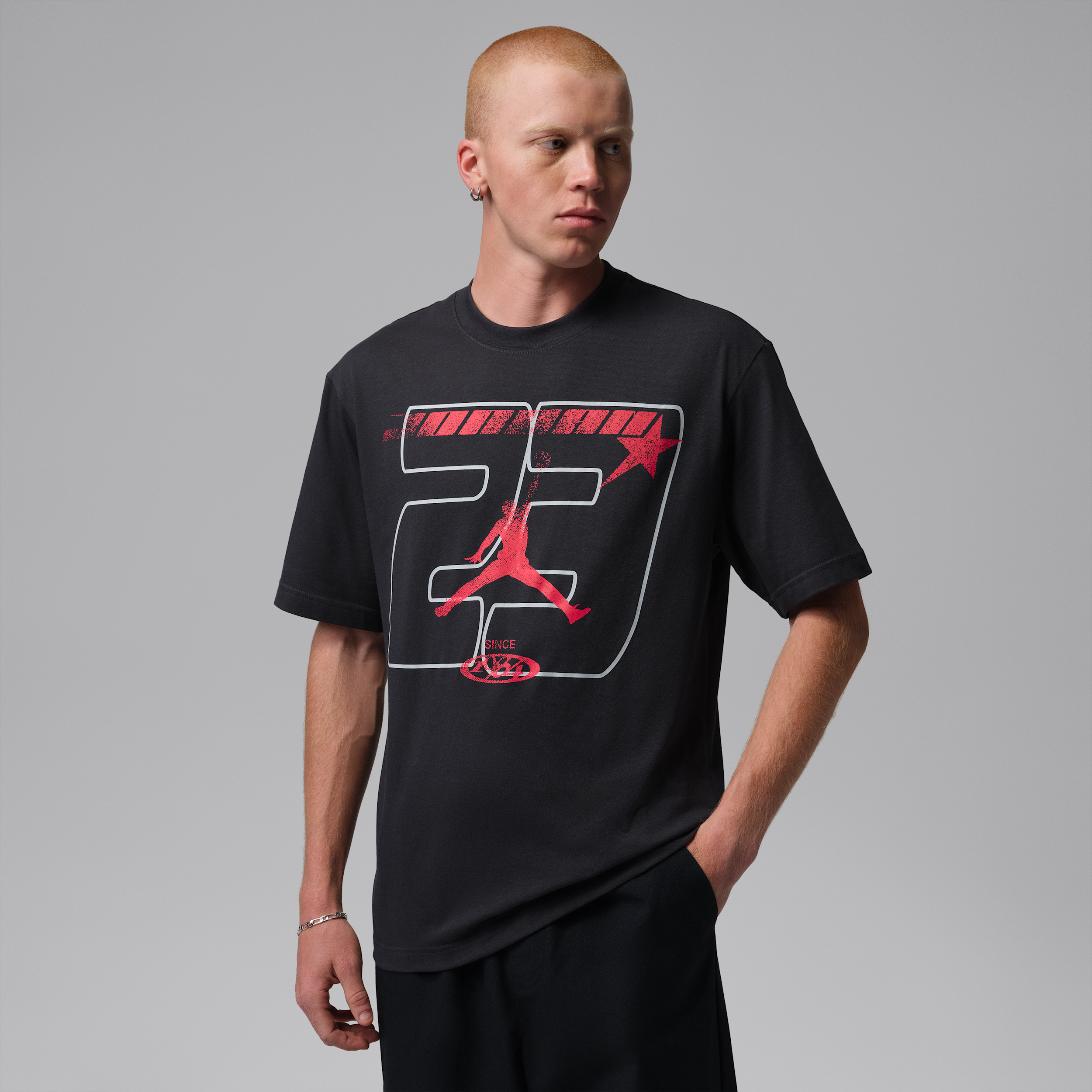 Jordan Men's 23 Star Graphic T-Shirt, Medium, Off Noir