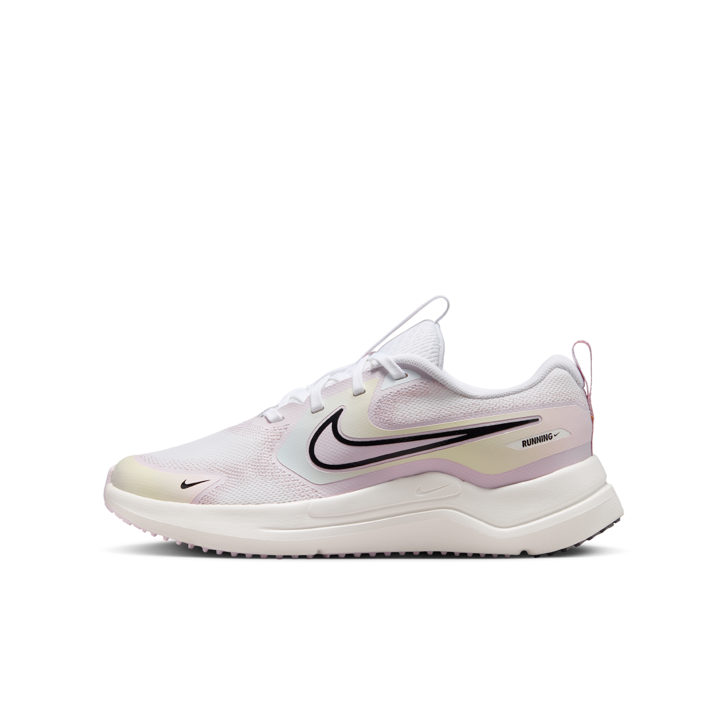 Nike Kids' Grade School Cosmic Runner 2 SE Shoes, Size 5.5, White/Black/Bleached Lilac/Sail