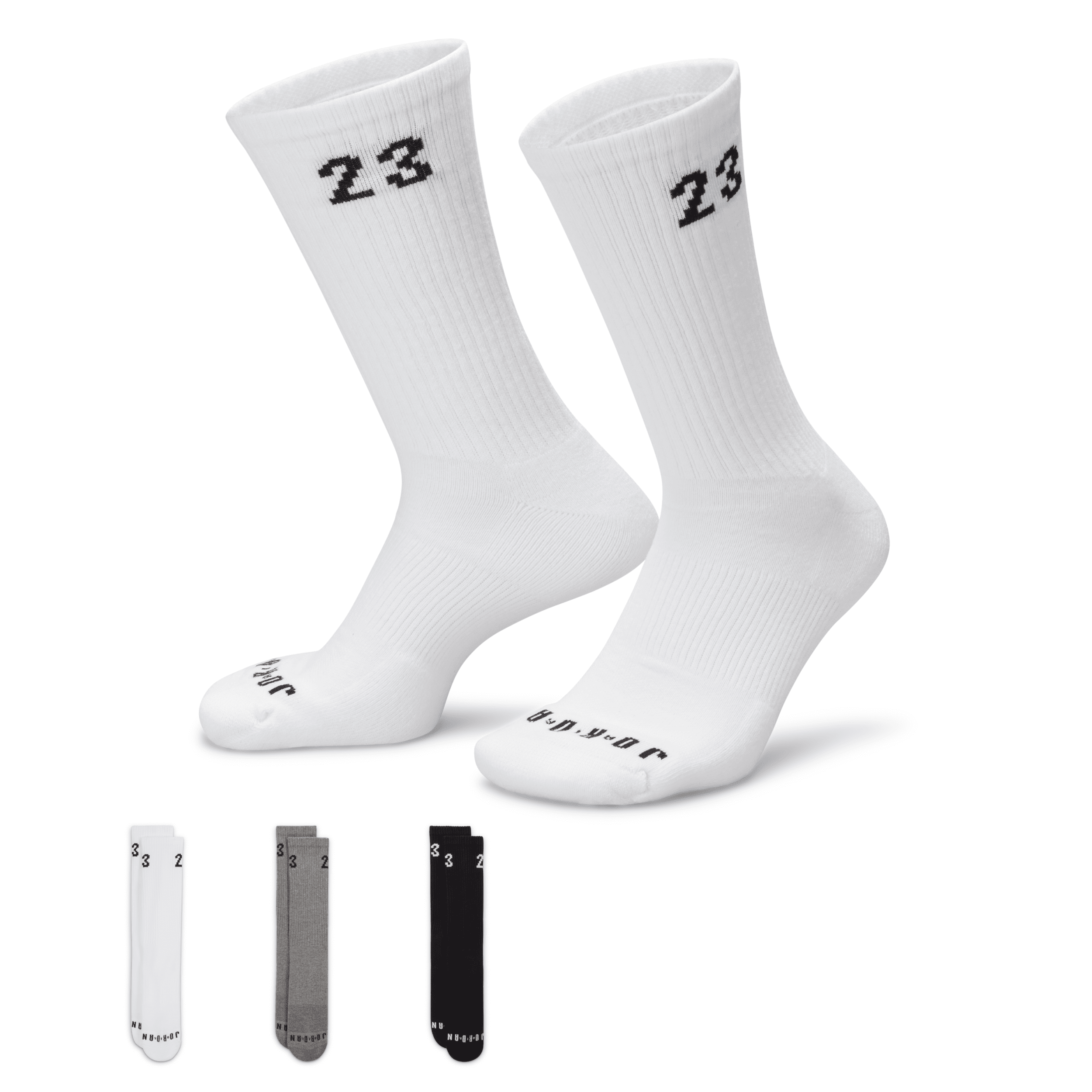 Shop Jordan Essentials Crew Socks (3 Pairs) In Multicolor