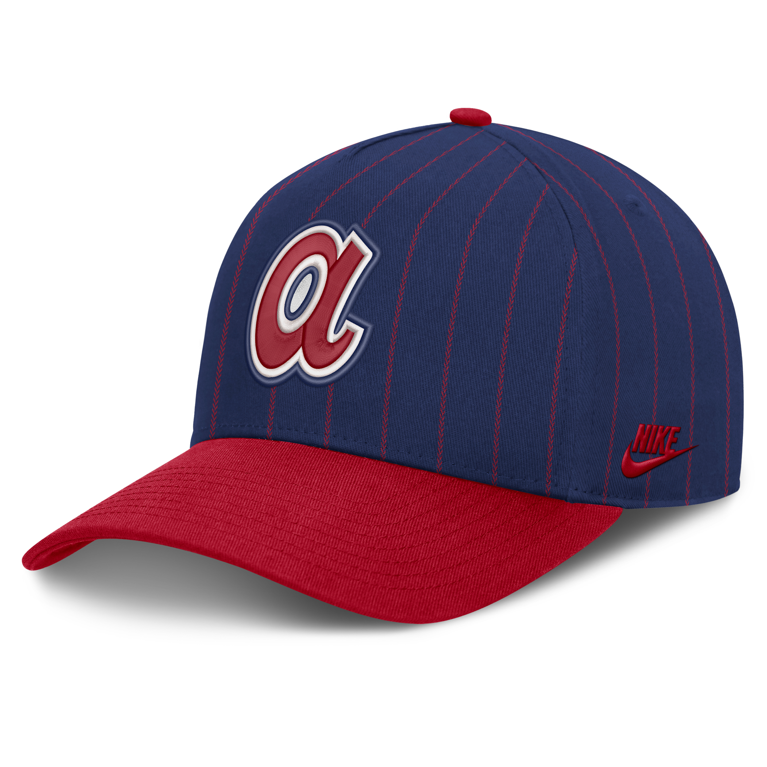 Atlanta Braves Cooperstown Rise Nike Men's MLB A-Frame Adjustable Hat in Blue | NB1D19MWATB-JC9
