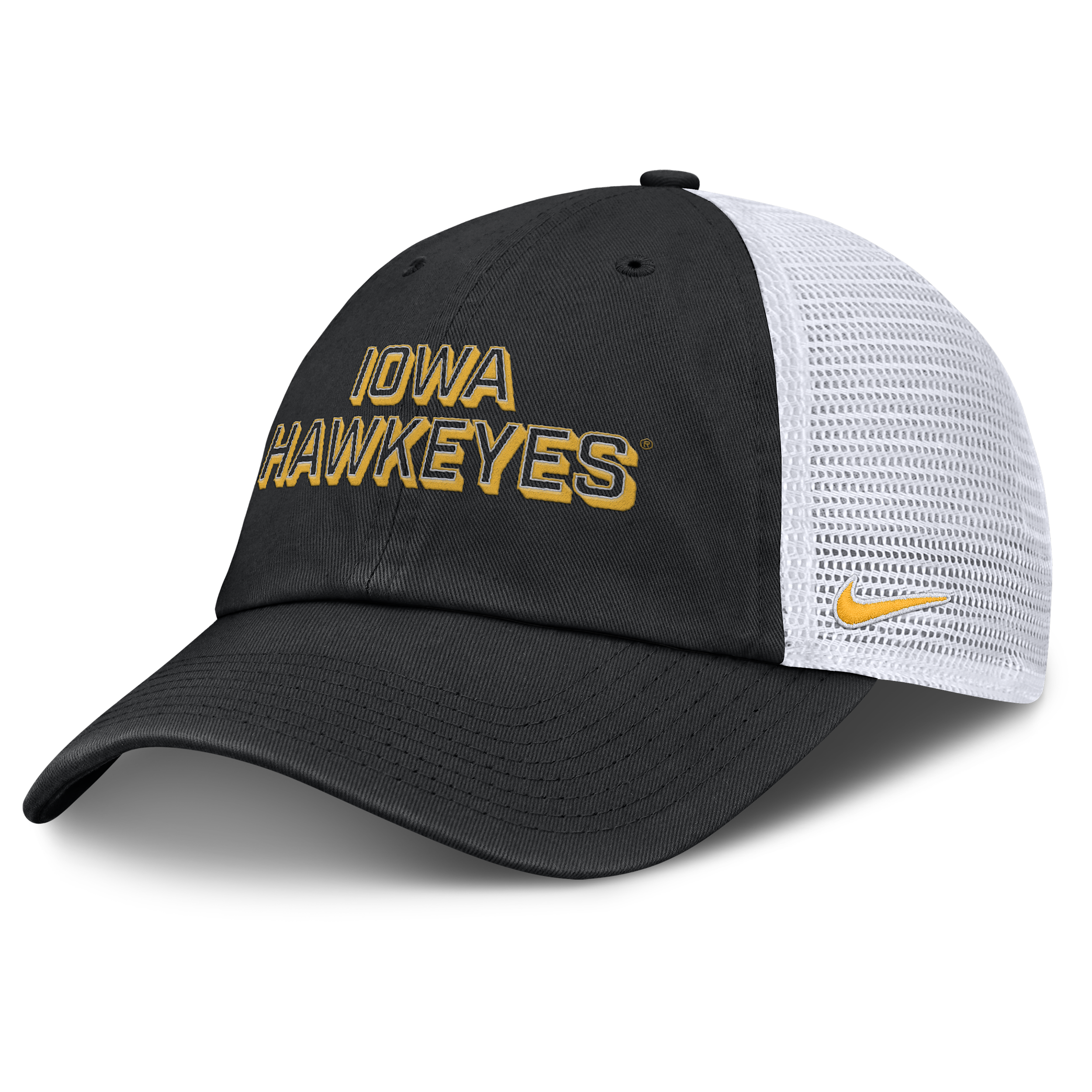 Nike Men's Black Iowa Hawkeyes 2025 Gameday On-field Club Adjustable Trucker Hat In Black
