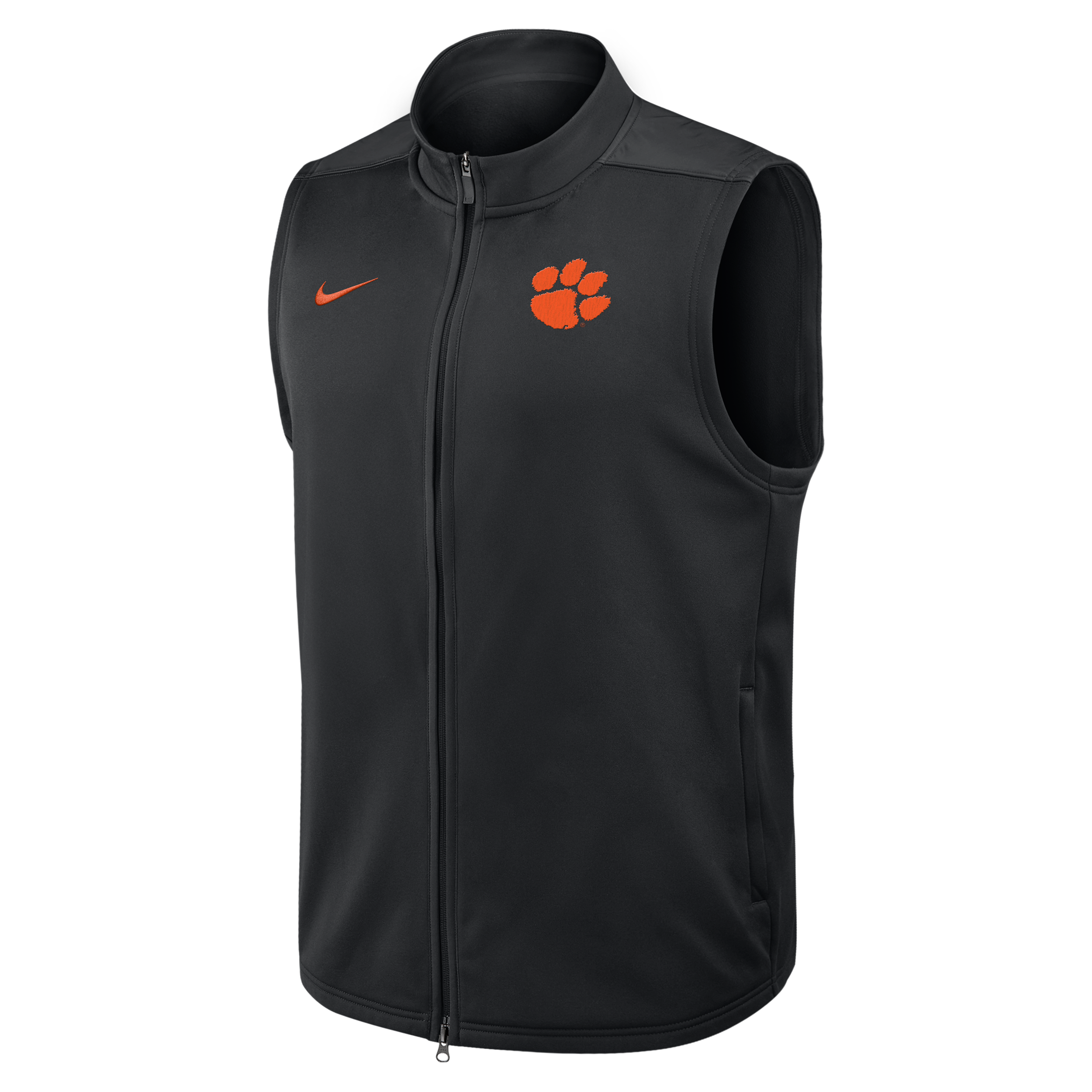 Clemson Victory Nike Men's Therma-FIT College Full-Zip Vest in Black | 03OJ00ACLN-3VN