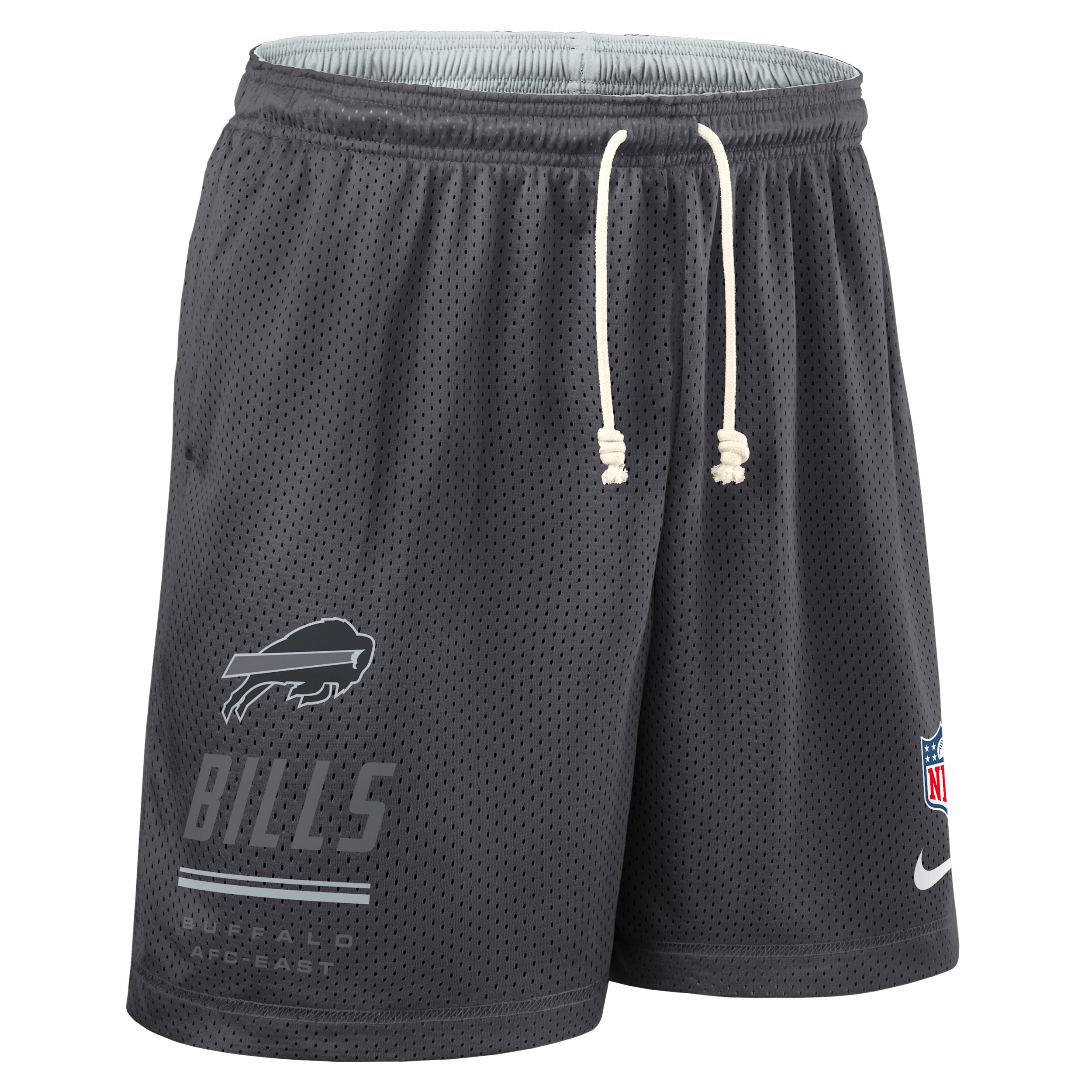 Nike Men's Anthracite/Platinum Buffalo Bills Sideline Standard Issue Dri-fit Reversible Shorts - Anthracite, Platinum