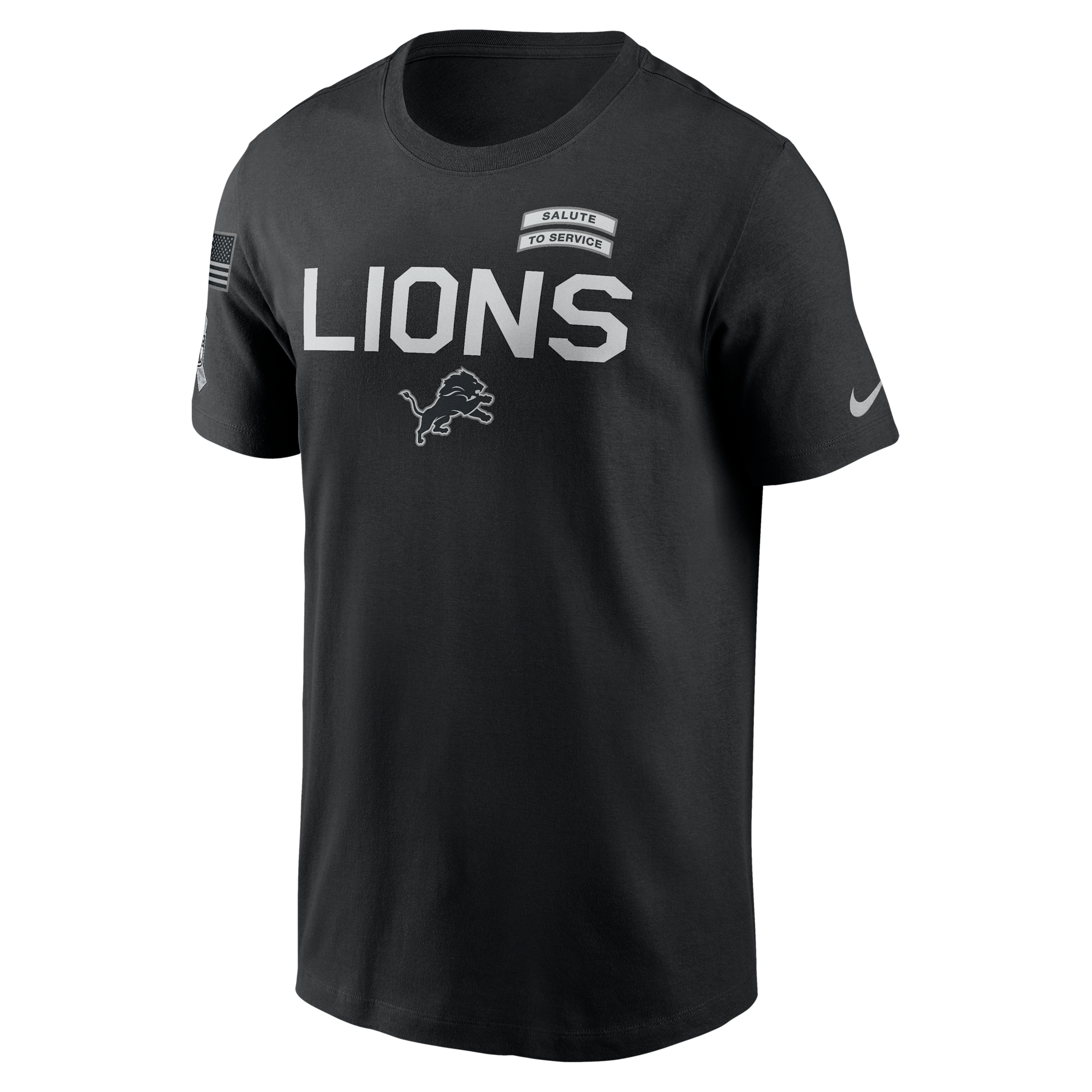 Detroit Lions Salute to Service Sideline Nike Men's Dri-FIT NFL T-Shirt in Black | 02ET00AA2B-NKC
