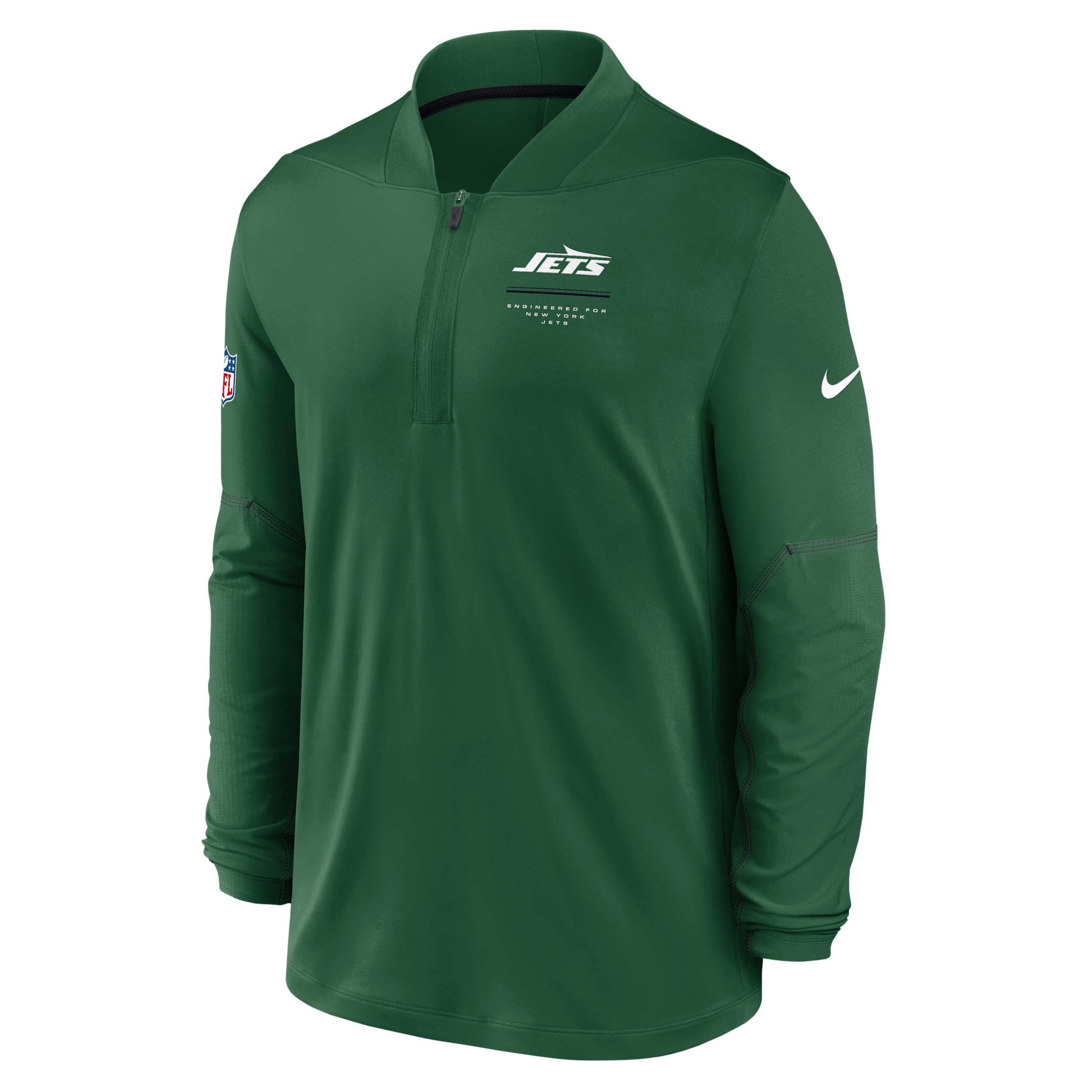 Nike Men's Green New York Jets Sideline Logo Glory Midweight Dri-fit Half-Zip Pullover - Green, Black