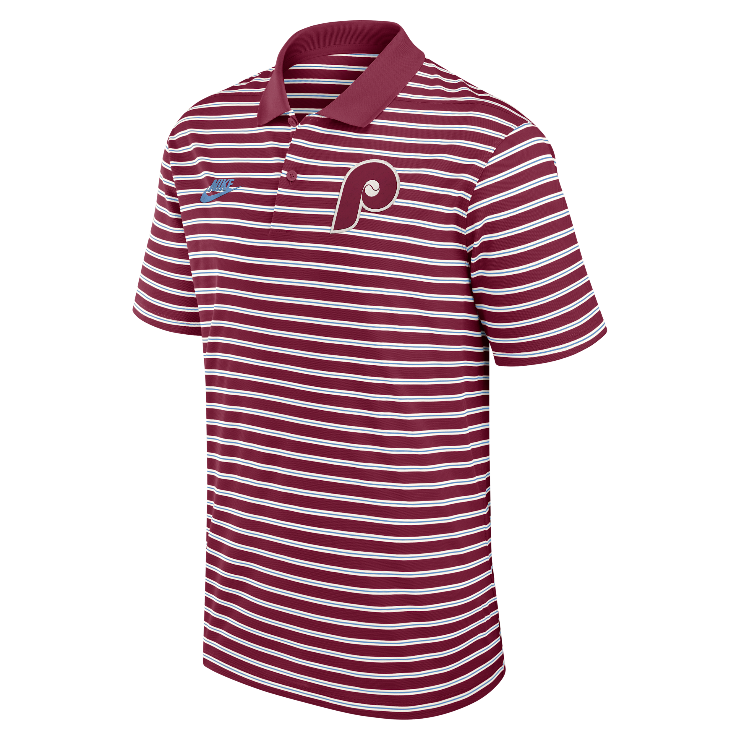 Nike Men's Maroon Philadelphia Phillies Cooperstown Collection Dri-fit Victory Striped Polo Shirt - Red, Cream