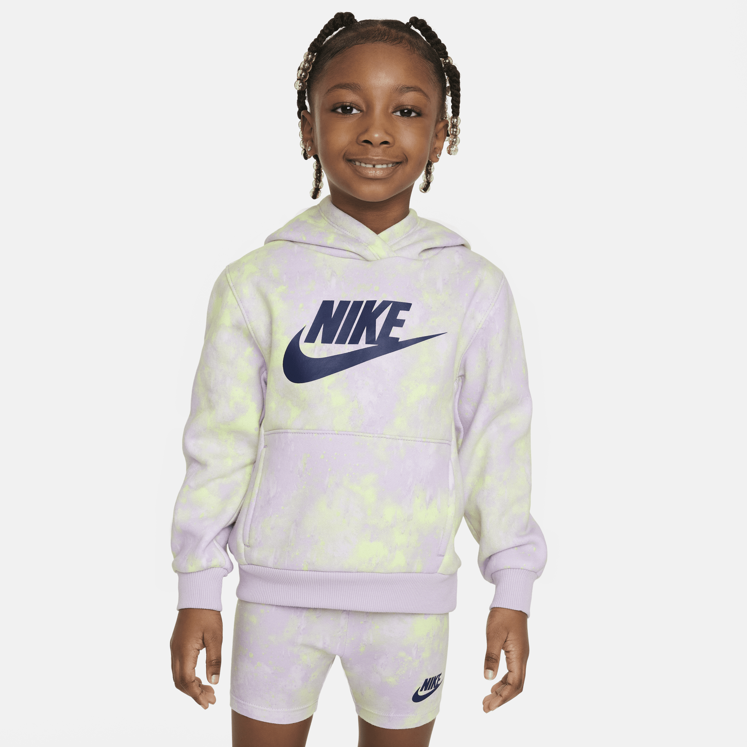 Nike Babies' Printed Club Toddler Pullover Hoodie In Purple