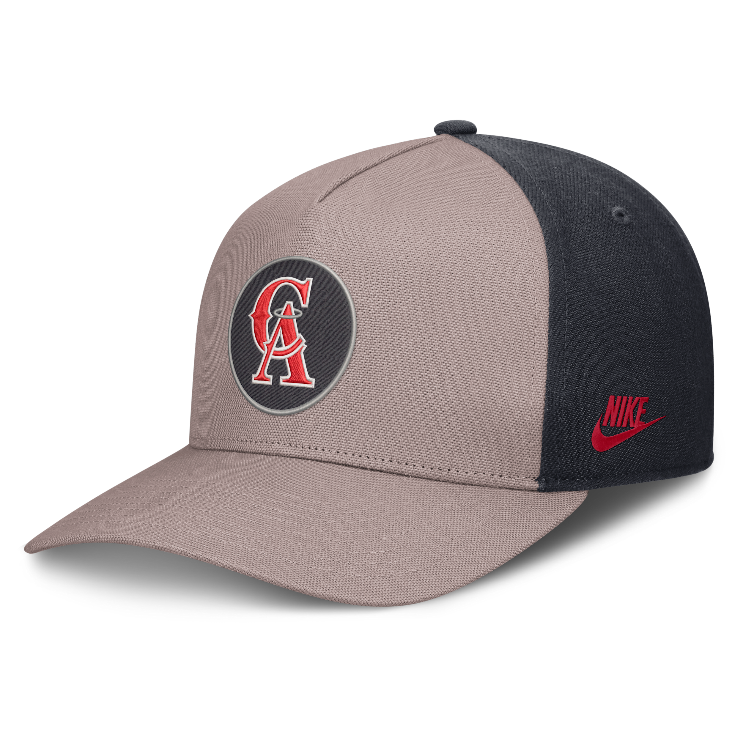 Nike Men's Light Brown/Navy Los Angeles Angels Cooperstown Rise A-Frame Adjustable Hat - Light Brown, Navy