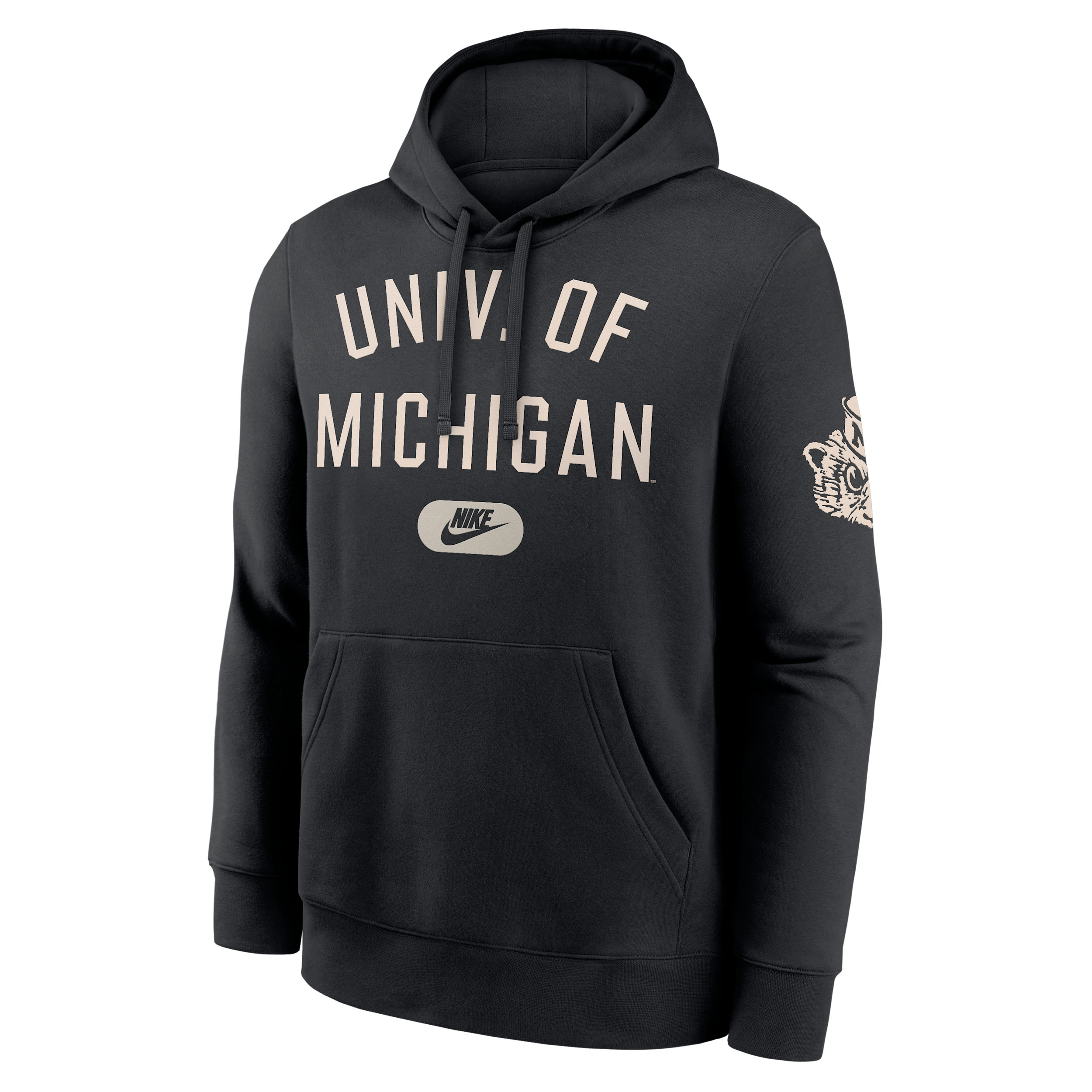 Nike Michigan Club  Men's College Pullover Hoodie In Black