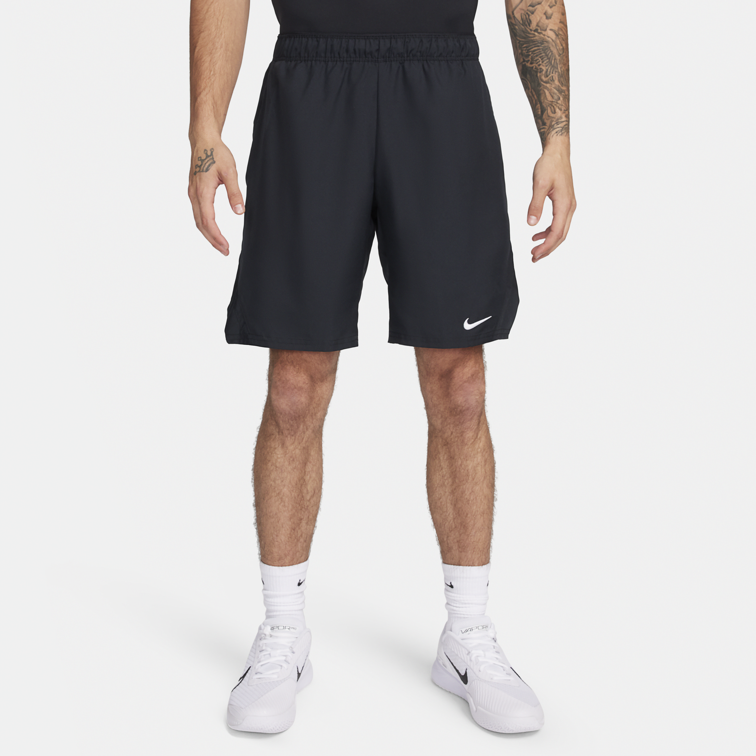 Nike Dri-fit 9 Solid Color Woven Training Sports Shorts Black