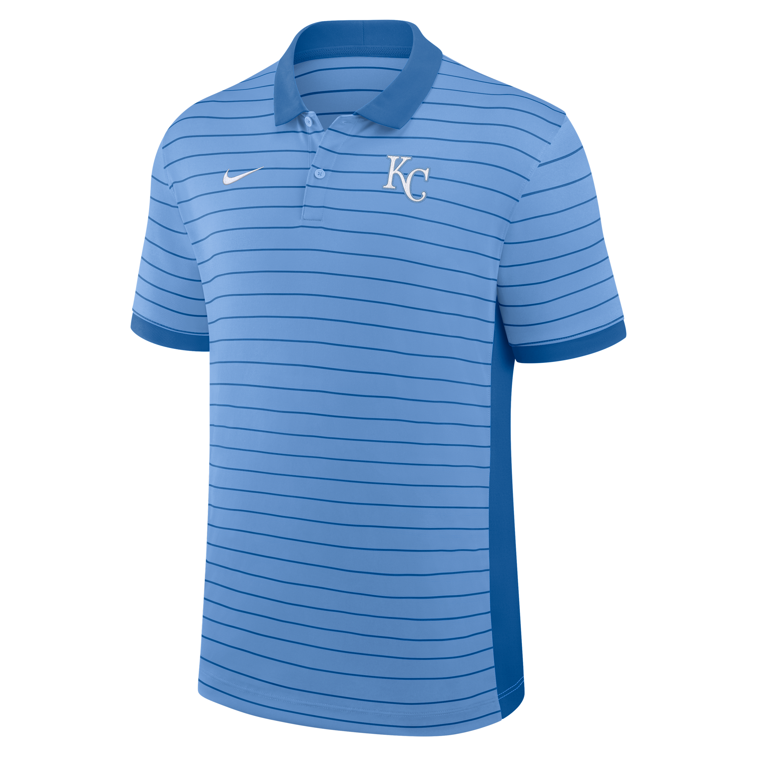 Nike Men's Light Blue Kansas City Royals Authentic Collection Striped Victory Dri-fit Polo Shirt - Light Blue, Blue