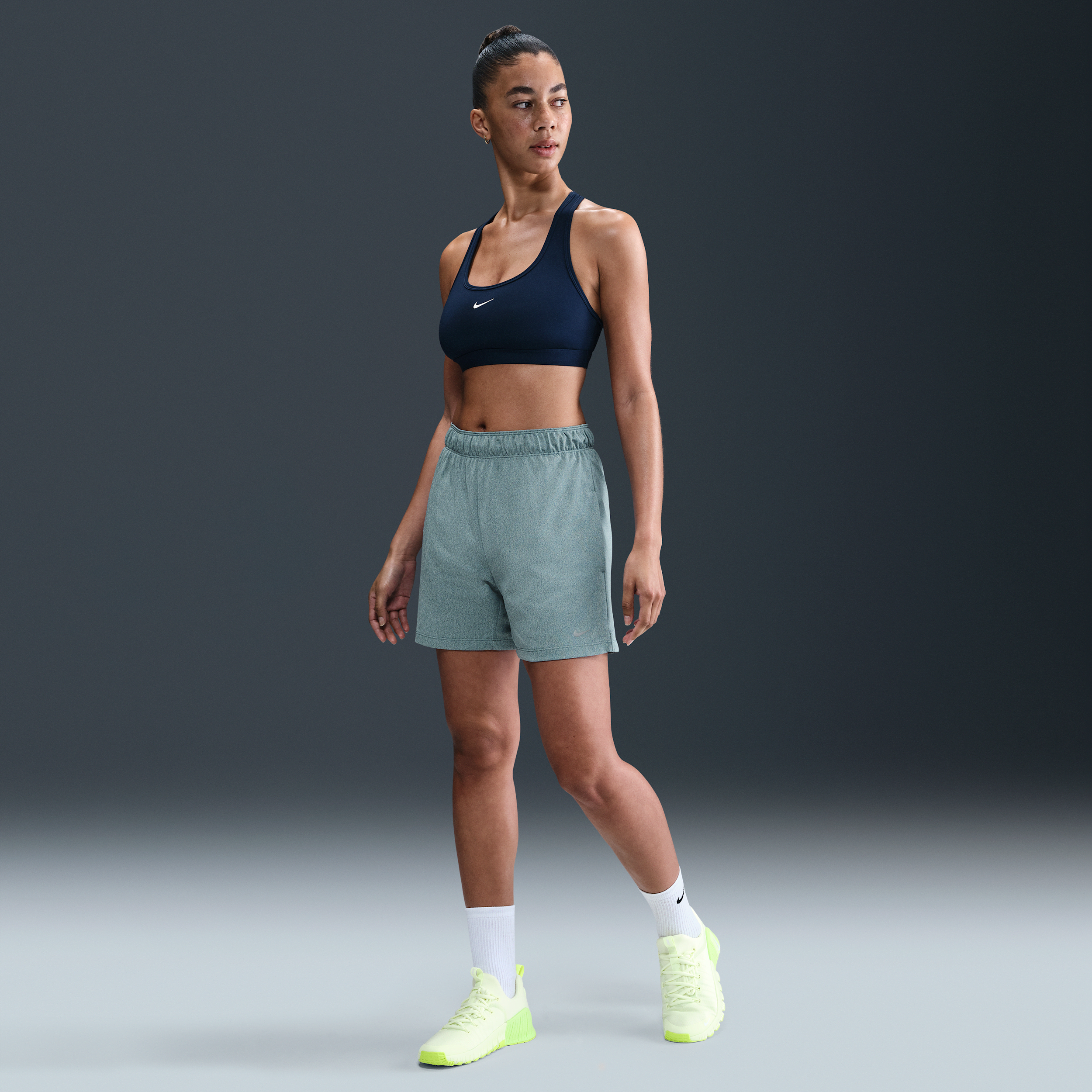 Nike Women's Attack Dri-fit Fitness Mid-rise 5" Unlined Shorts