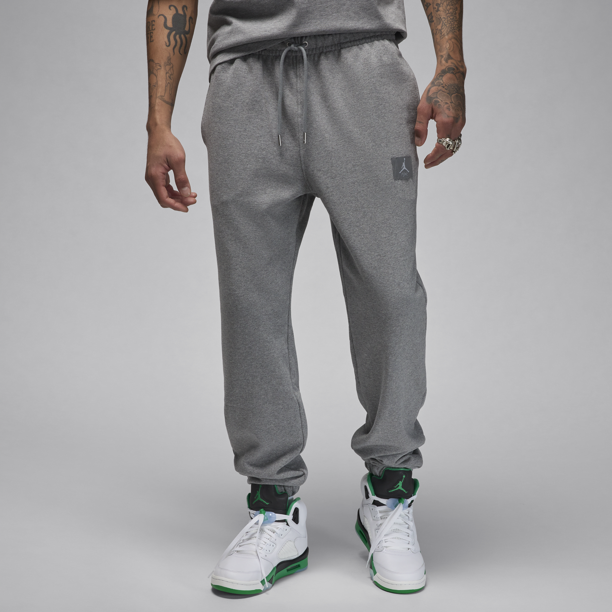 Shop Jordan Men's Flight Fleece Pants In Grey