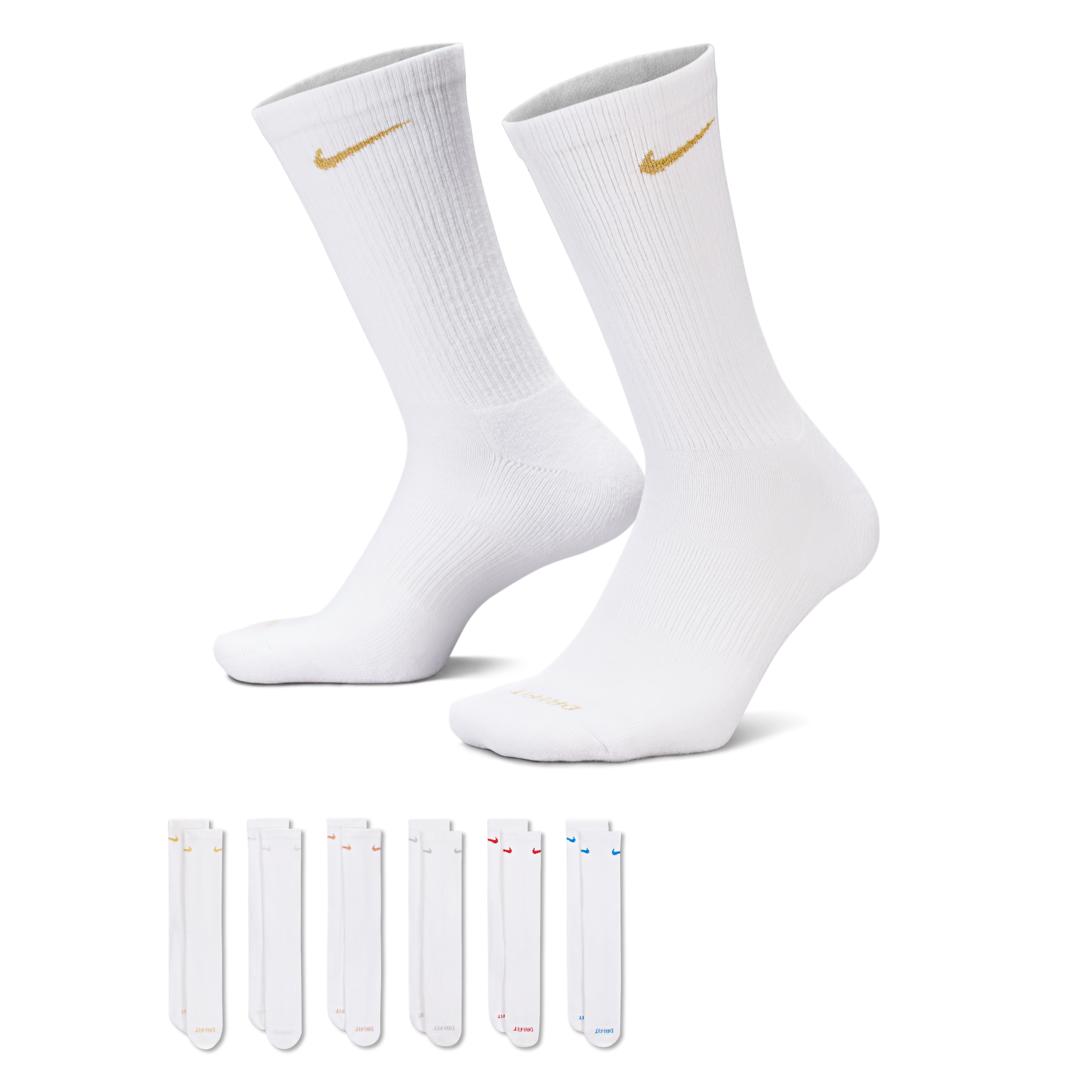 Nike Men's Everyday Plus Cushioned Training Crew Socks (6 Pairs) In Multi