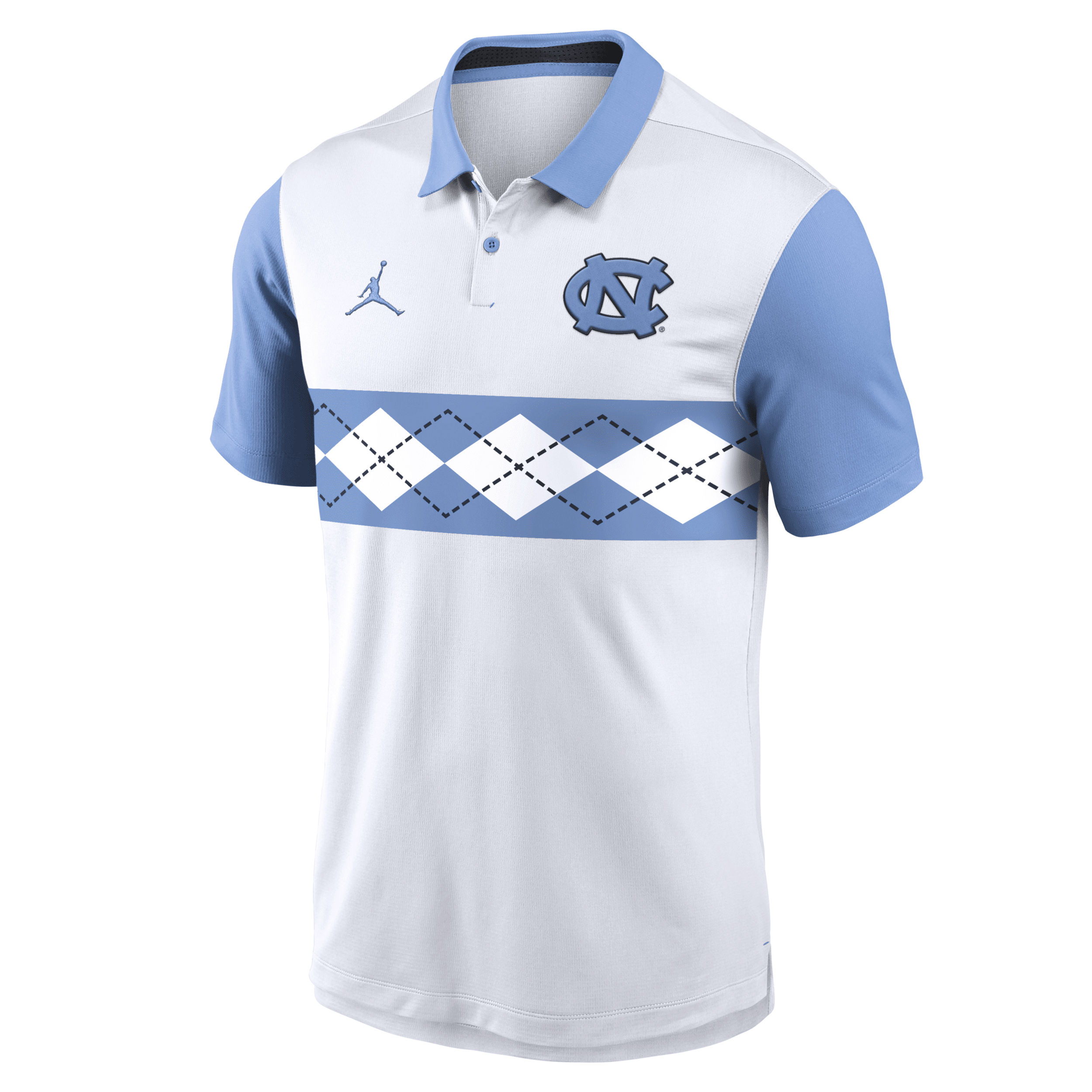 Jordan Men's North Carolina Tar Heels Primetime Campus Vapor Dri-fit College Polo In White