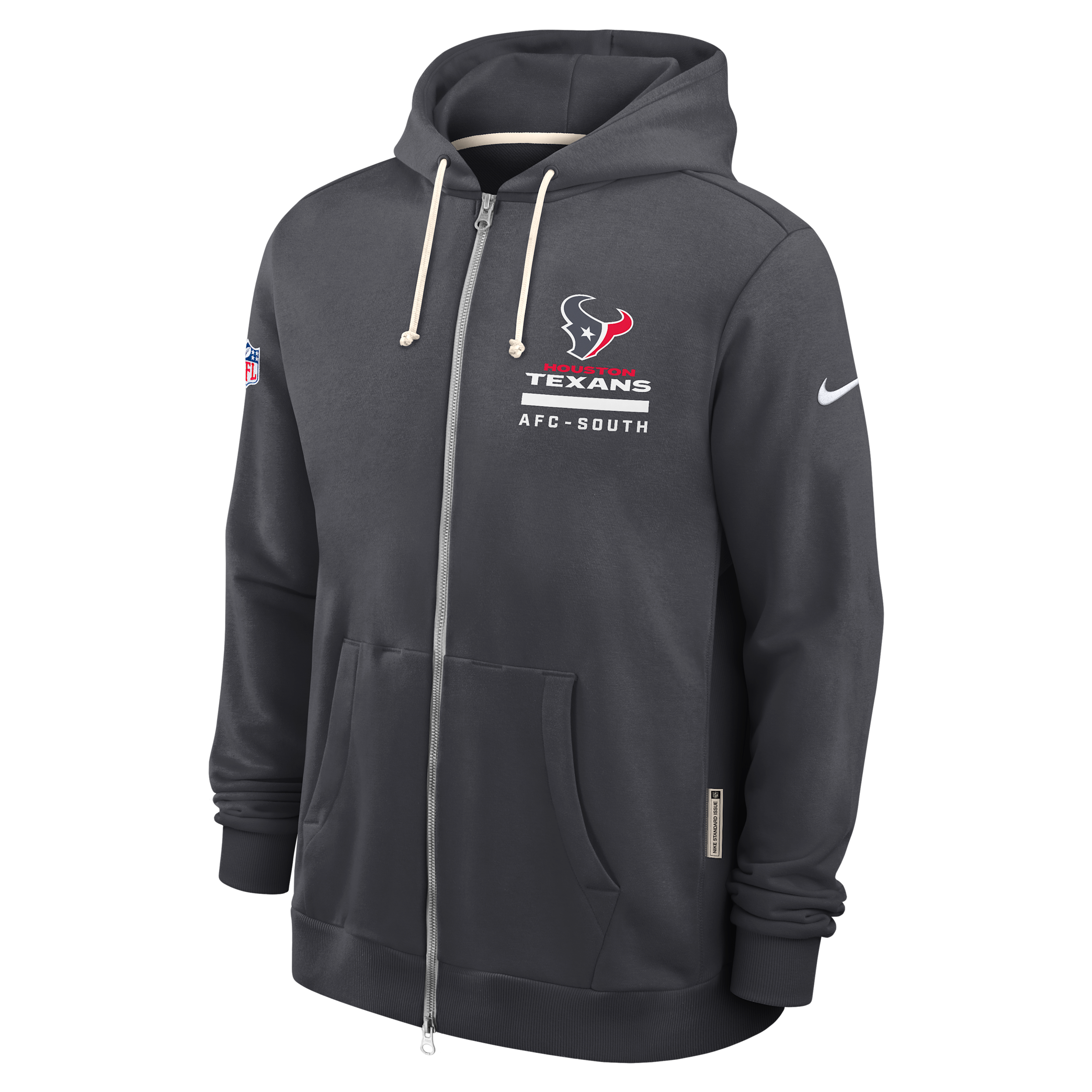 Nike Houston Texans Utility Player Sideline  Men's Dri-fit Nfl Full-zip Hoodie In Gray