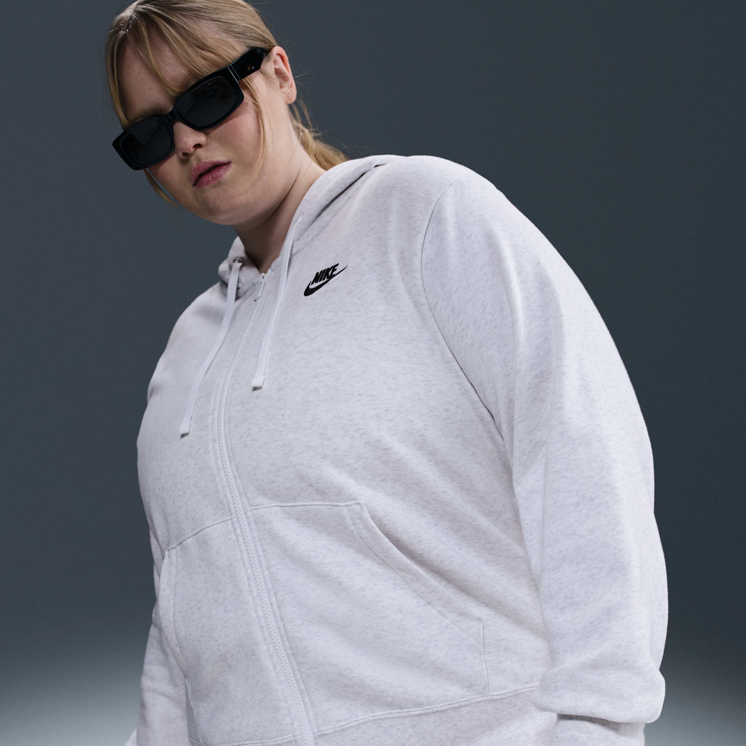 Nike Women's  Sportswear Club Fleece Full-zip Hoodie (plus Size) In Brown