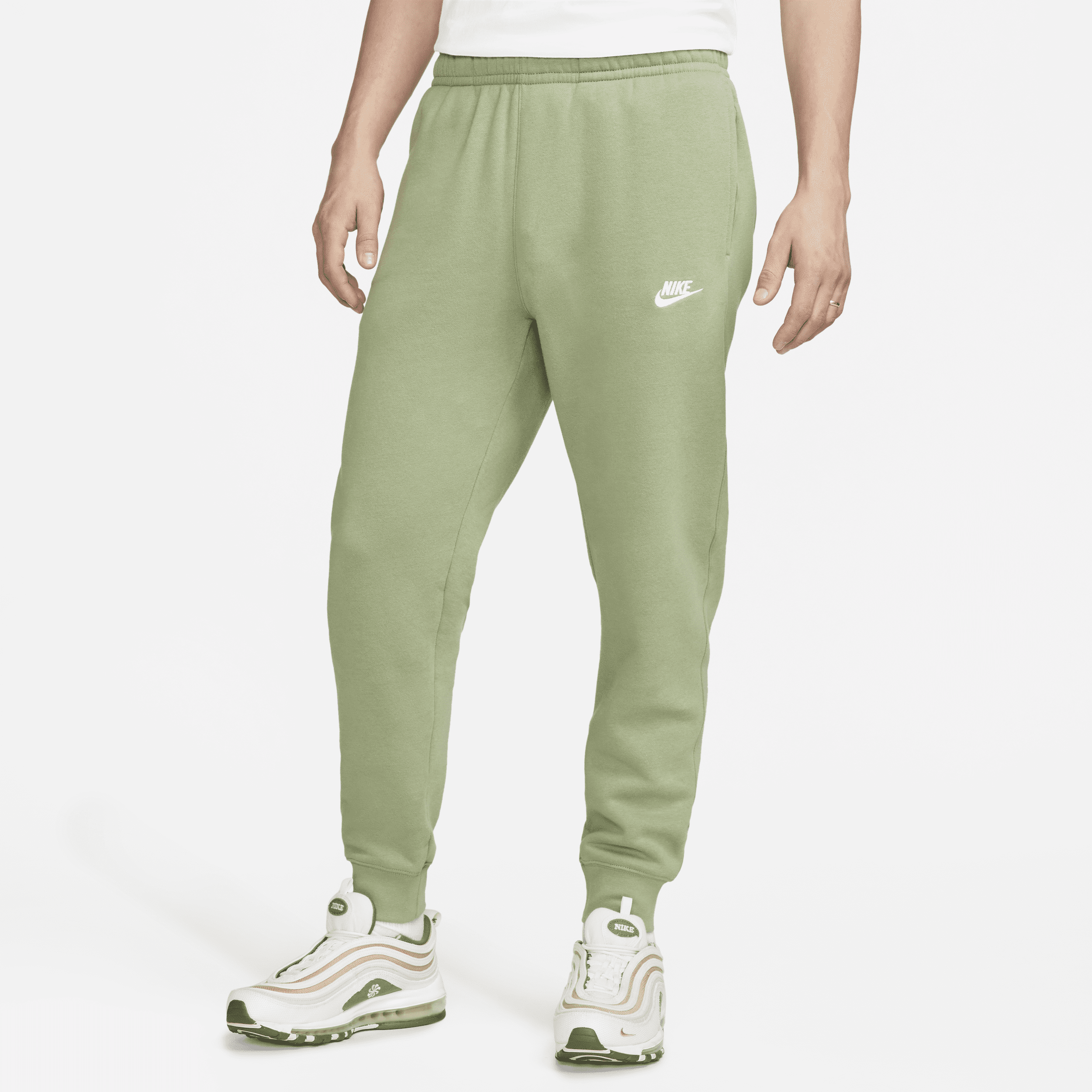 Shop Nike Men's  Sportswear Club Fleece Jogger Pants In Green
