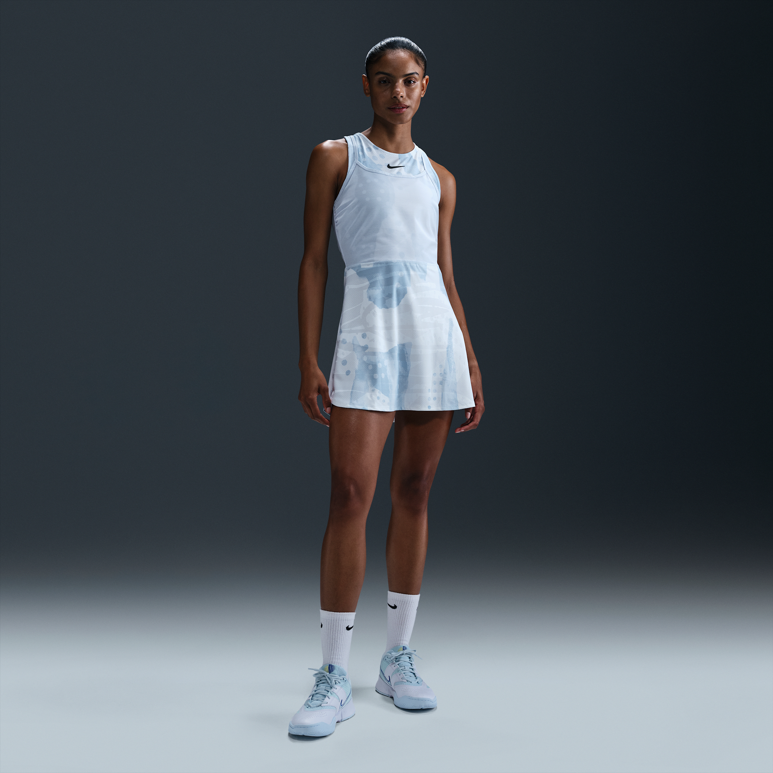 Nike Women's Court Slam Dri-fit Printed Tennis Dress In White