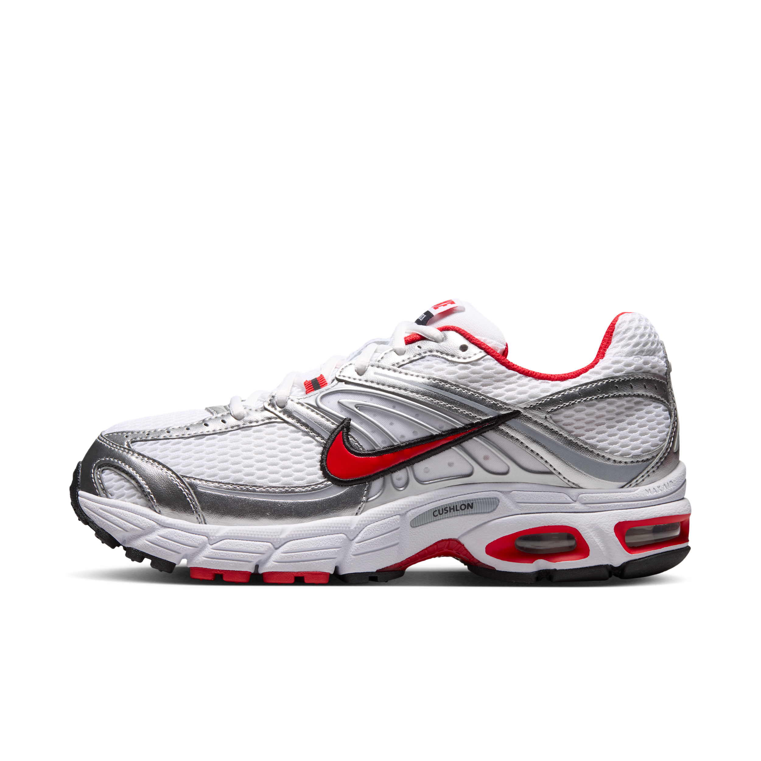 Nike Women's Air Max Moto 2K Casual Shoes in White/Metallic Silver/Black Size: 5.5