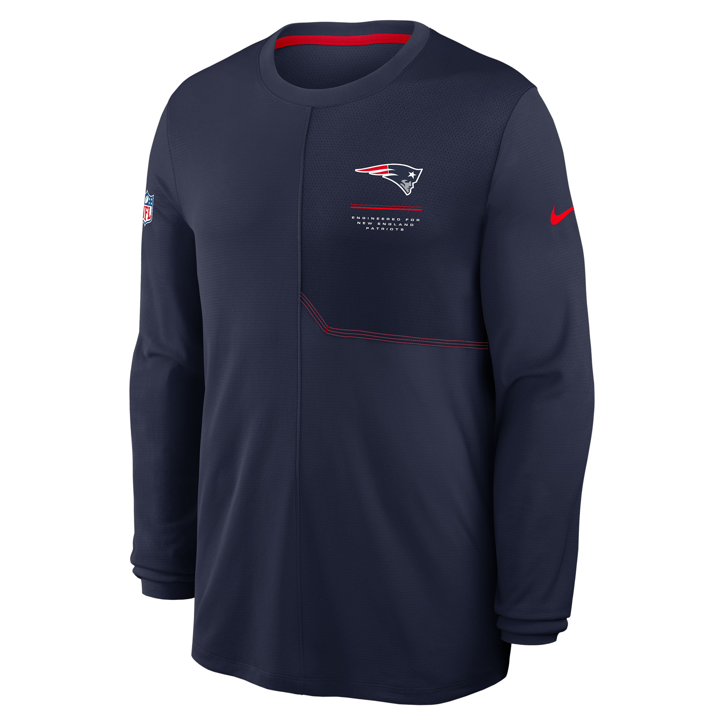 New England Patriots Sideline Coach Nike Men's Dri-FIT NFL Long-Sleeve Top in Blue | 03B1069K8K-B8B