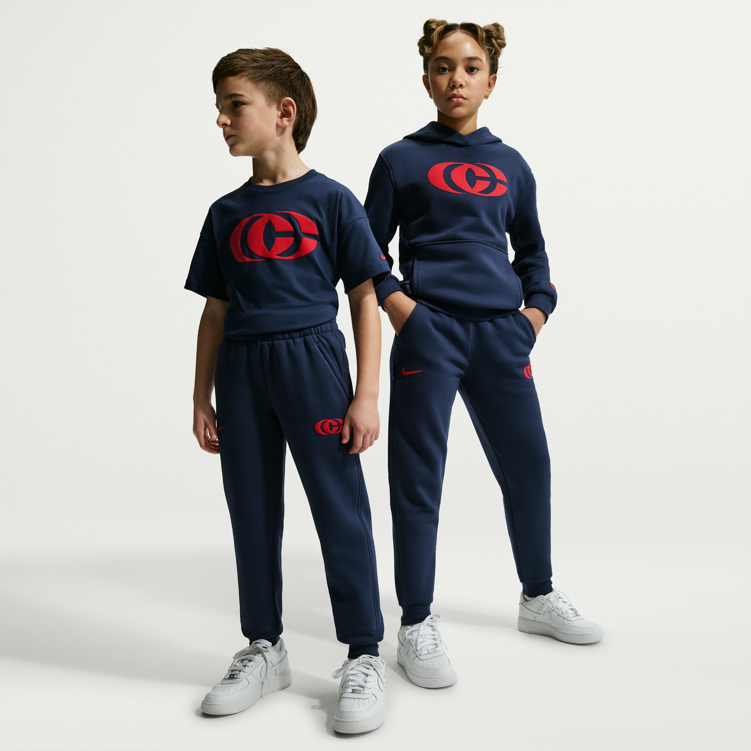 Nike Caitlin Clark Essentials Fleece Pant - Boys' Grade School Midnight Navy/University Red/University Red Size L