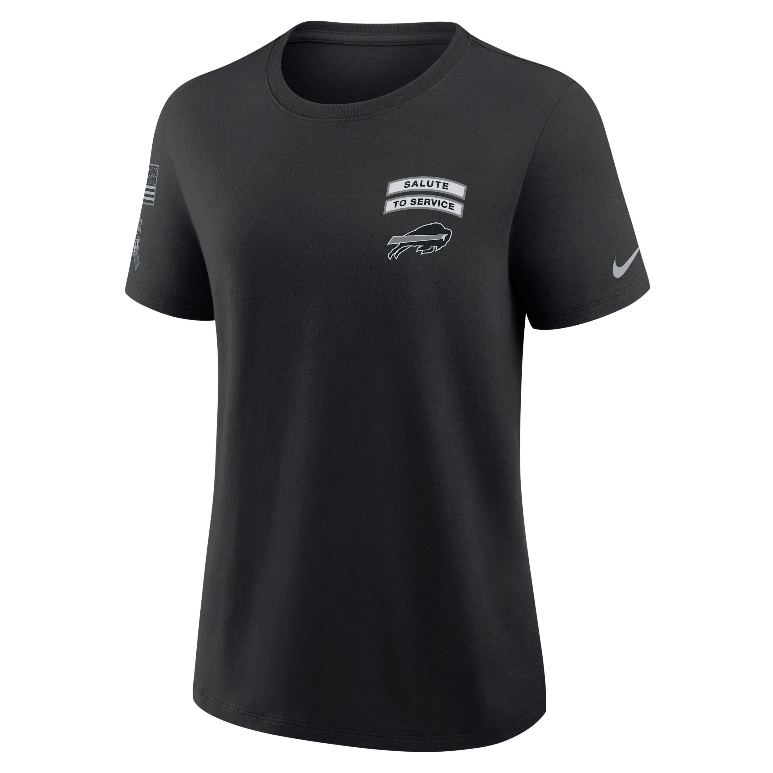 Buffalo Bills Salute to Service Nike Women's NFL T-Shirt in Black | 01K900AA24-8HF
