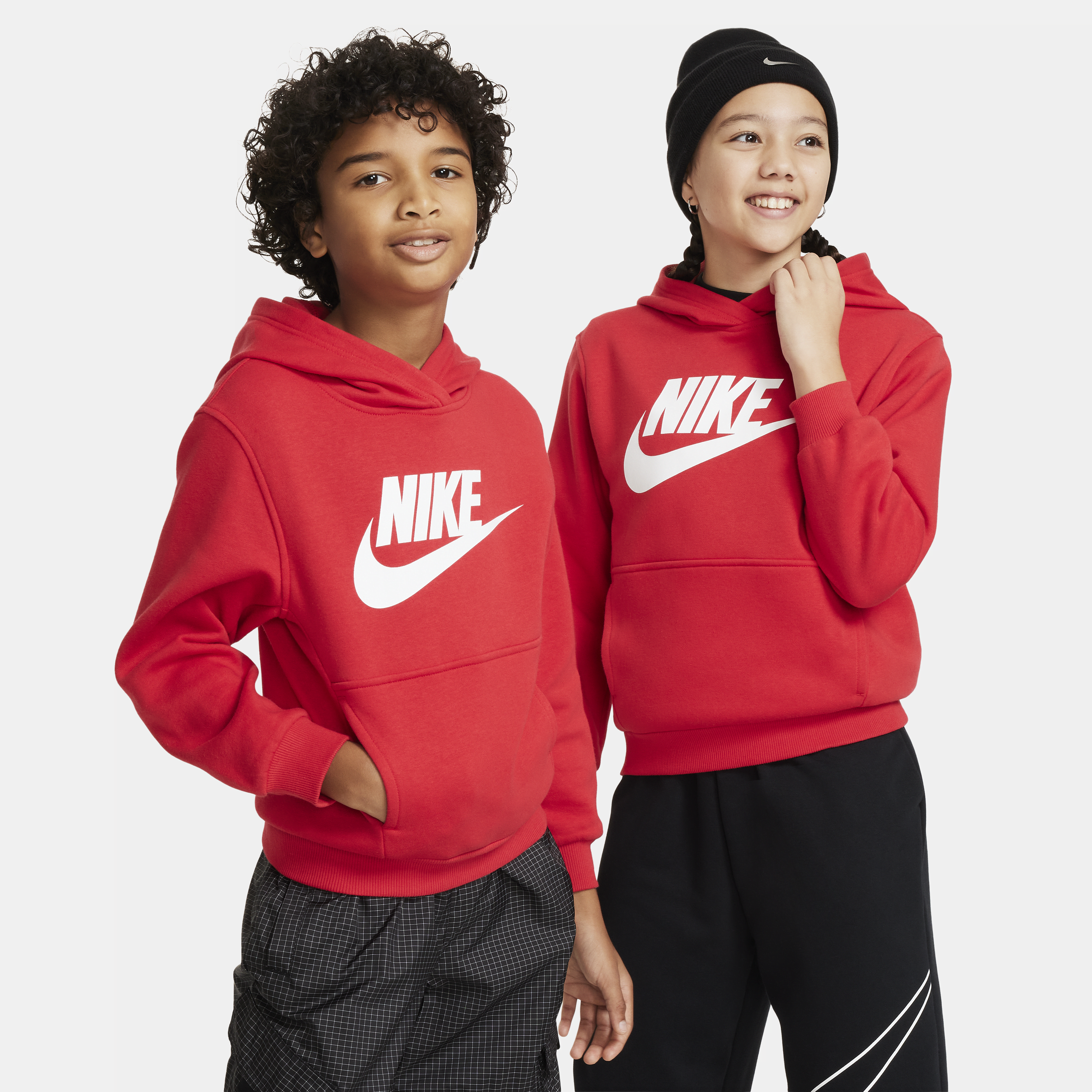Boys Nike NSW Club HBR Fleece Hoodie - Boys' Grade School University Red/White Size L