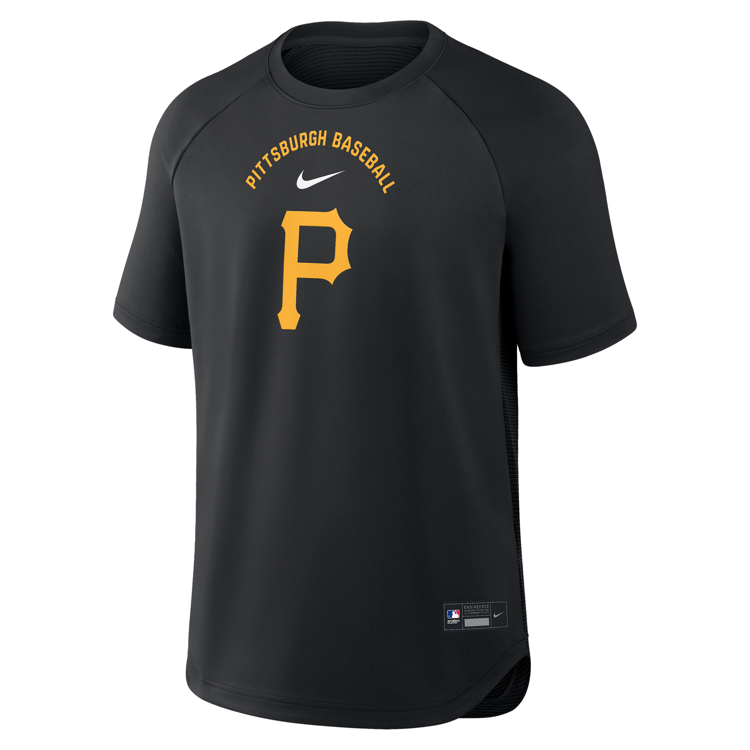 Nike Men's Black Pittsburgh Pirates Authentic Collection Batting Practice Pre-Game Raglan Dri-fit T-t-Shirt - Black, Black