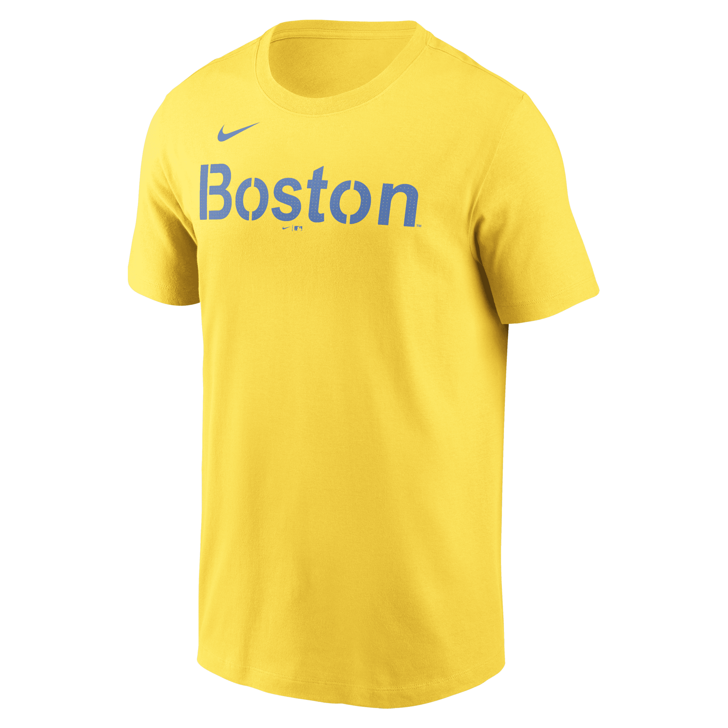Shop Nike Boston Red Sox City Connect Wordmark  Men's Mlb T-shirt In Yellow