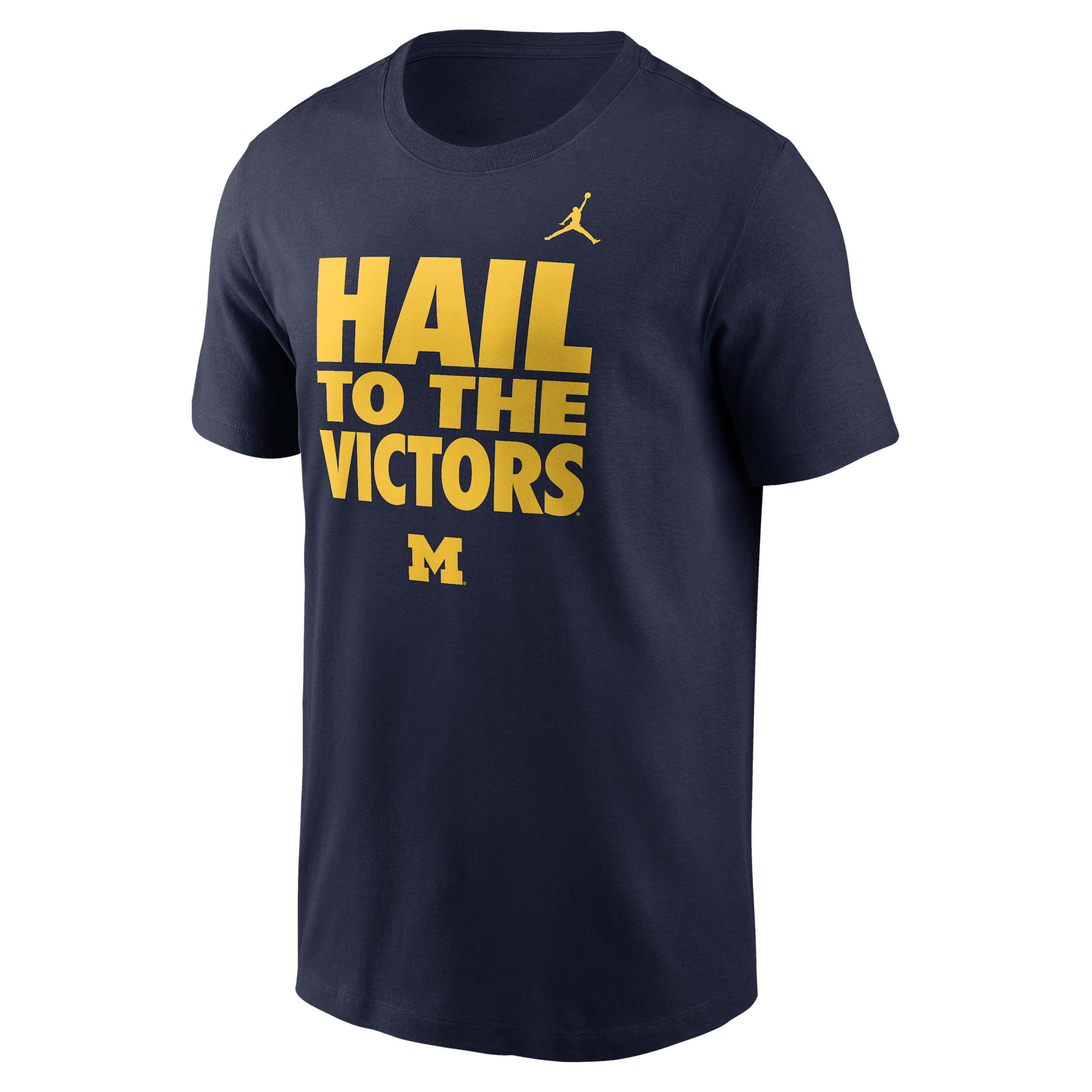 Men's Michigan Sideline Slogan Jordan Brand Dri-FIT College Long-Sleeve T-Shirt in Blue | 0JET41SMWN-H2B