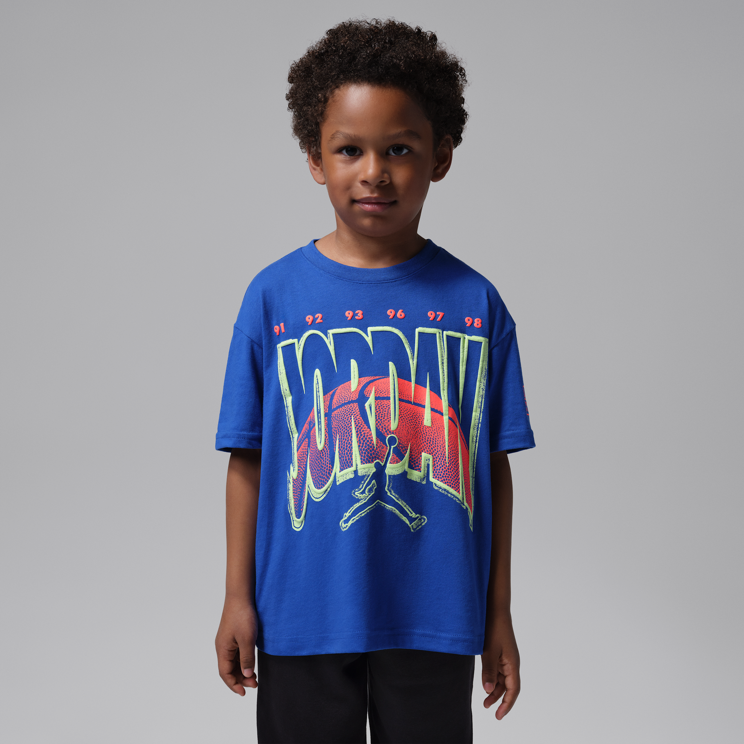 Jordan Little Kids' Ball World T-Shirt in Blue | 85F847-U89