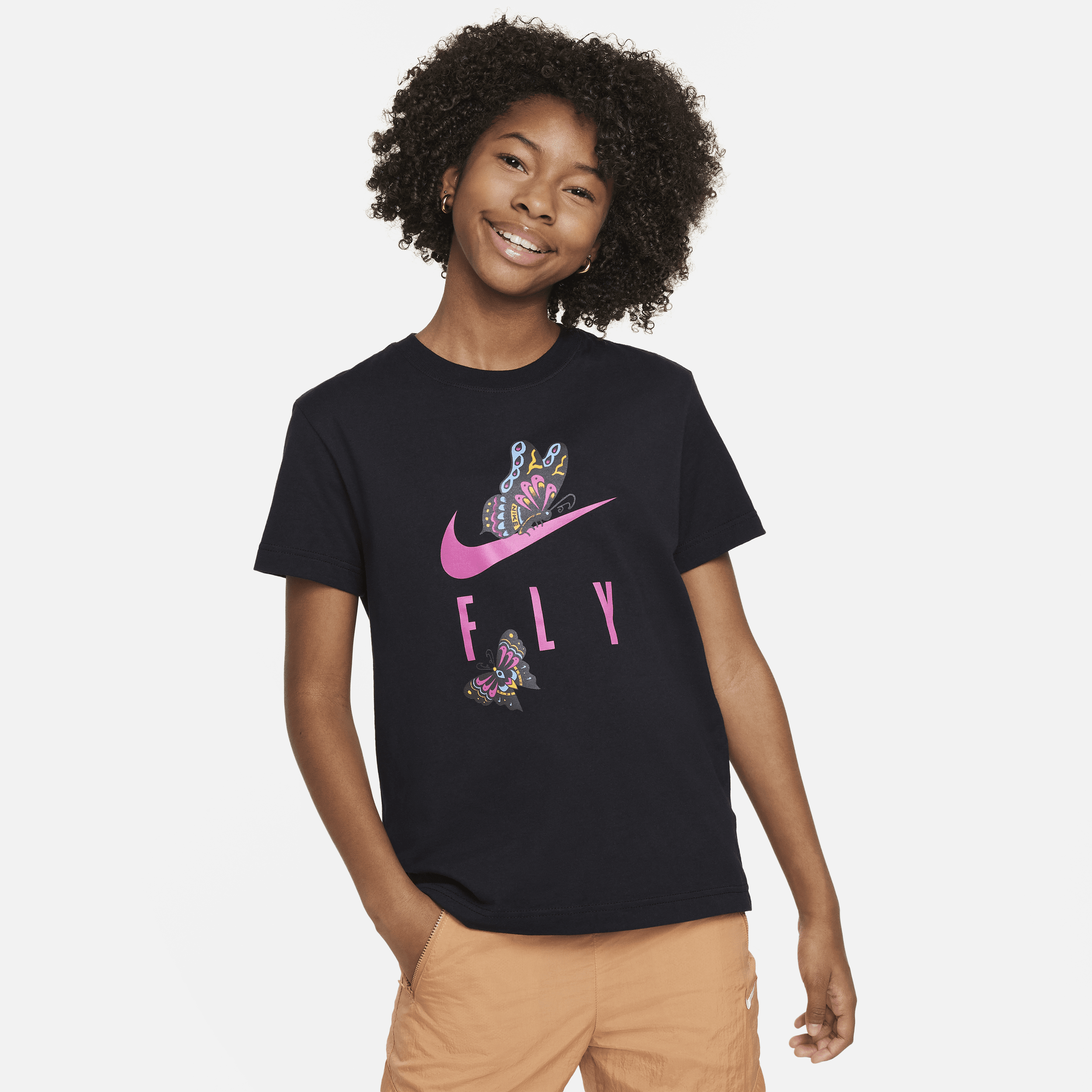 Nike Sportswear Big Kids' (girls') T-shirt In Black