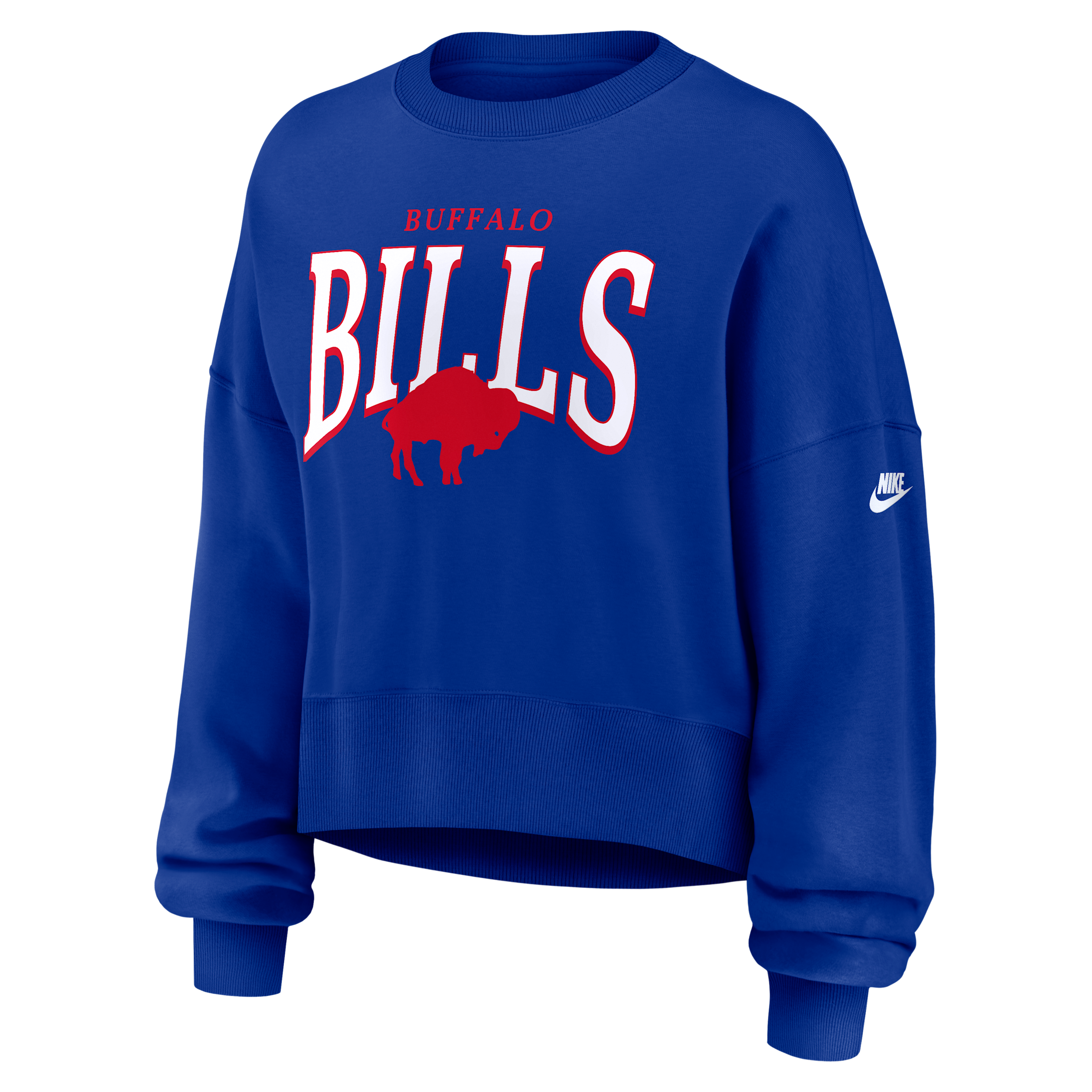 Buffalo Bills Rewind Phoenix Nike Women's NFL Oversized Pullover Crew in Blue | 01D74DA81V-NYG