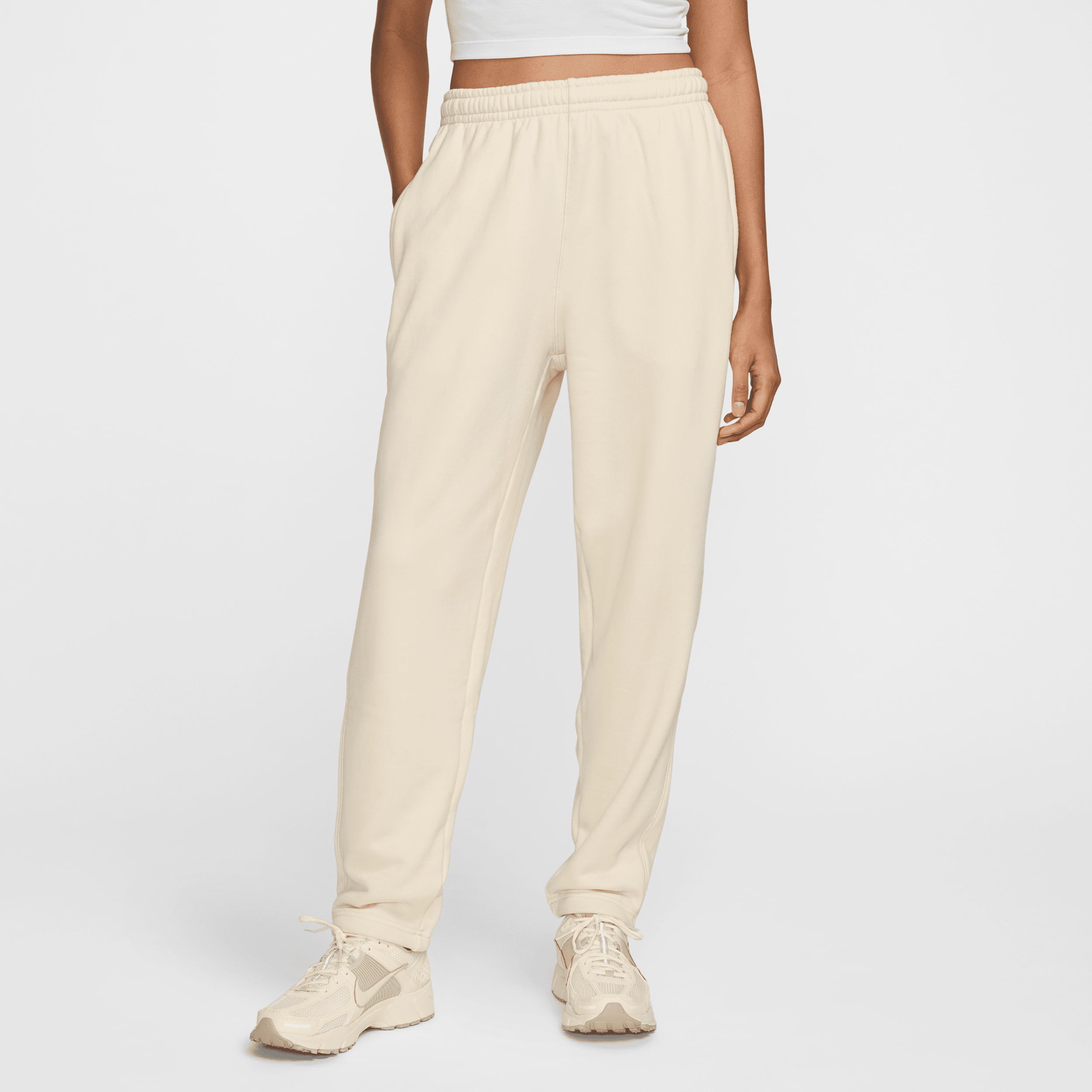 Nike Unisex Wool Classics Open-hem Fleece Pants In White
