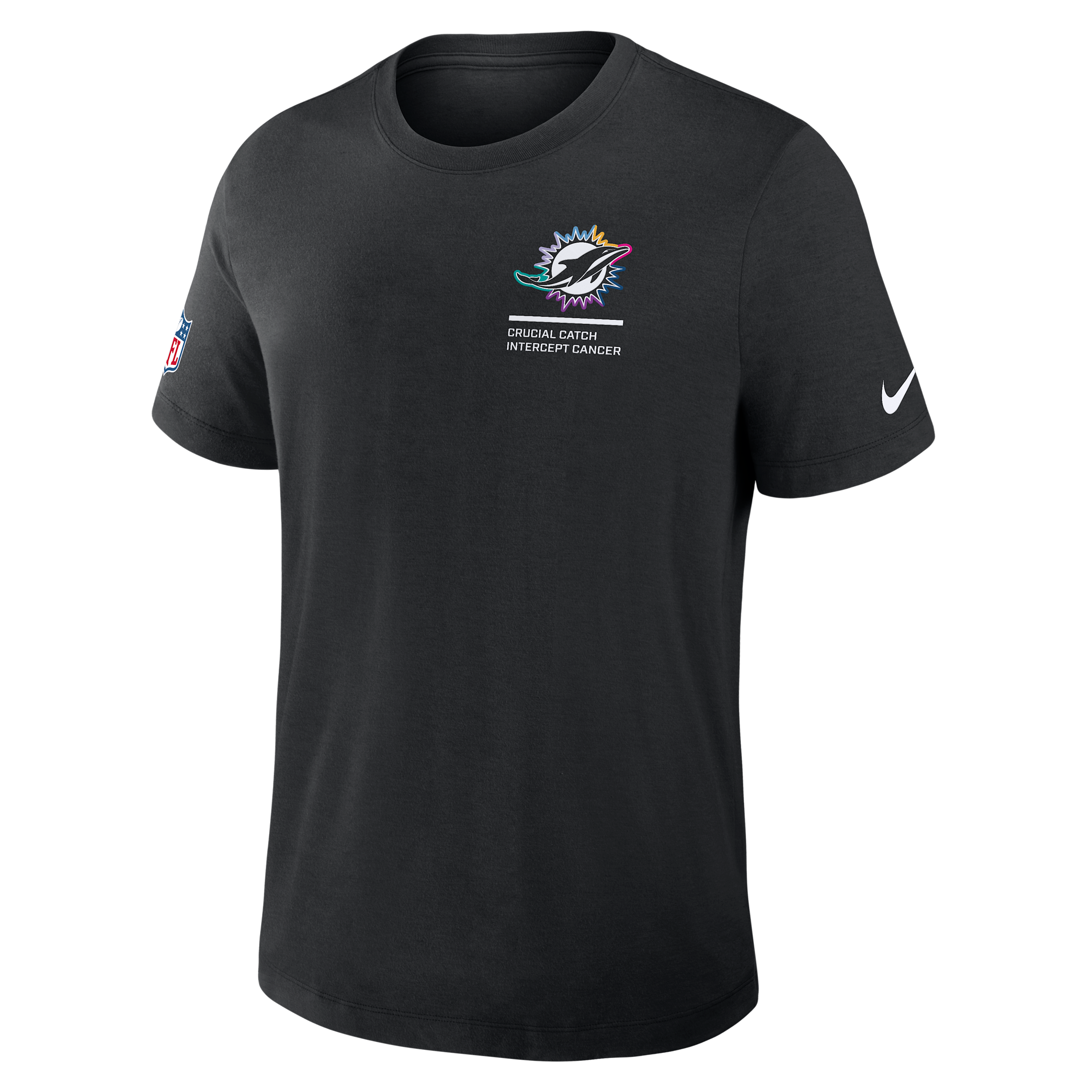 Nike Miami Dolphins Crucial Catch  Men's Dri-fit Nfl T-shirt In Black