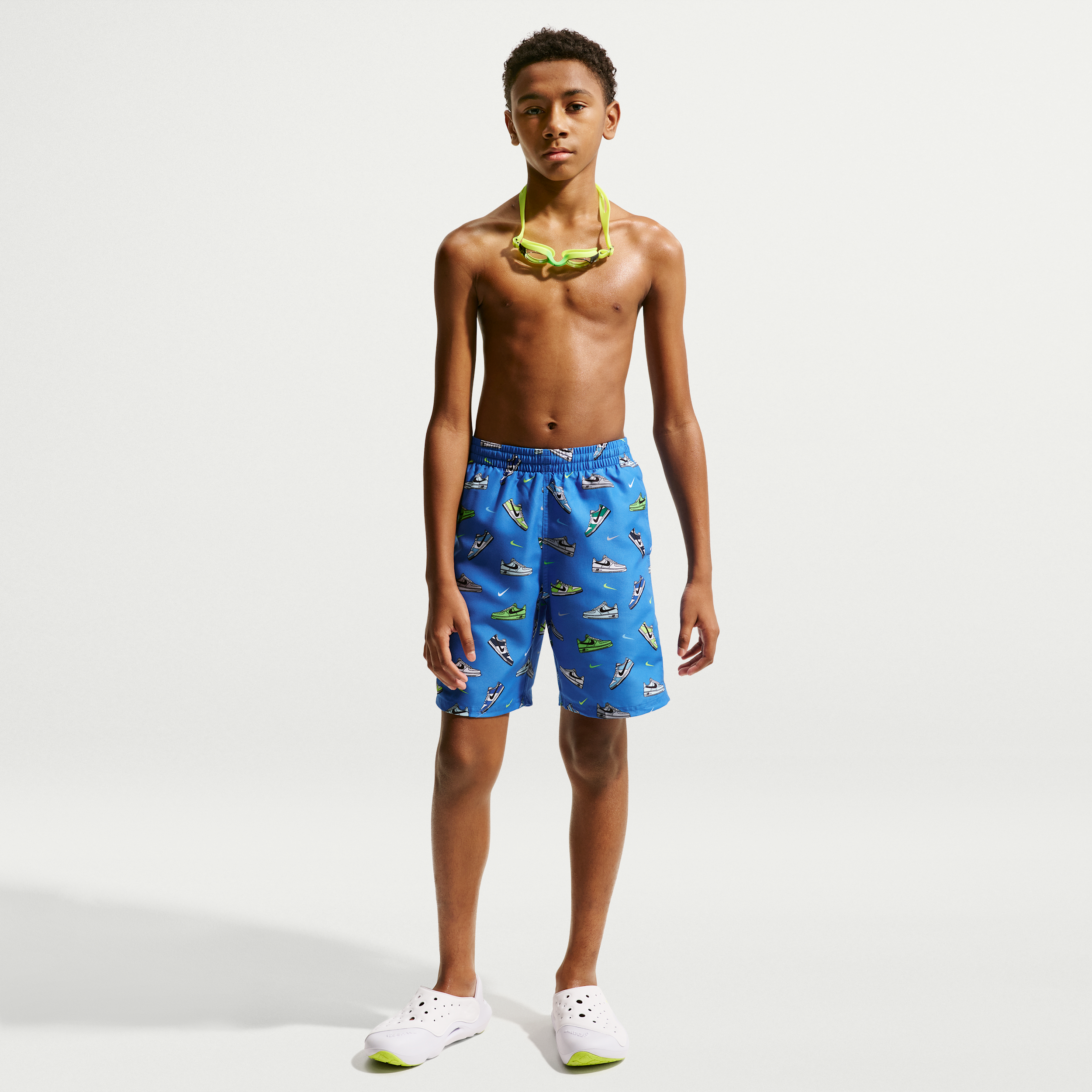 Nike Swim Breaker Big Kids' (Boys') 7" Brief-Lined Volley Short in Blue | NESSF806-434