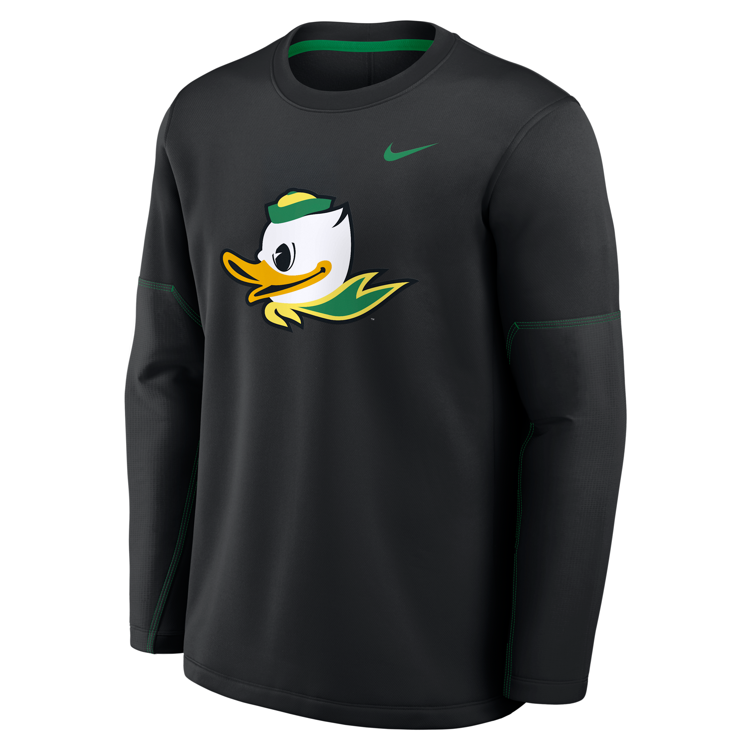 Oregon Sideline Coaches Nike Men's Therma-FIT College Long-Sleeve T-Shirt in Black | 03BR08ZEUON-6P4
