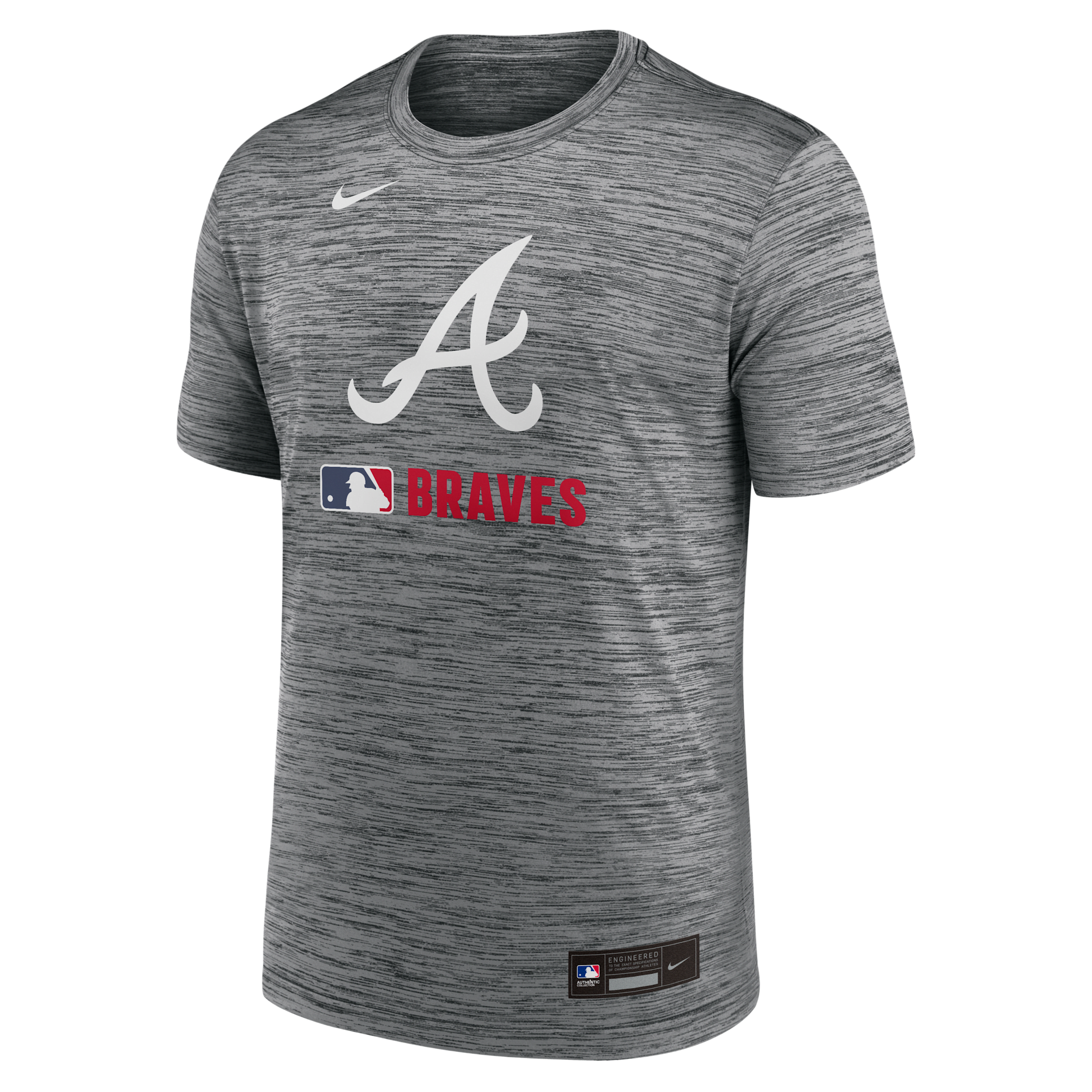 Nike Atlanta Braves Authentic Collection Velocity Men's Dri-fit Mlb T-shirt In Grey